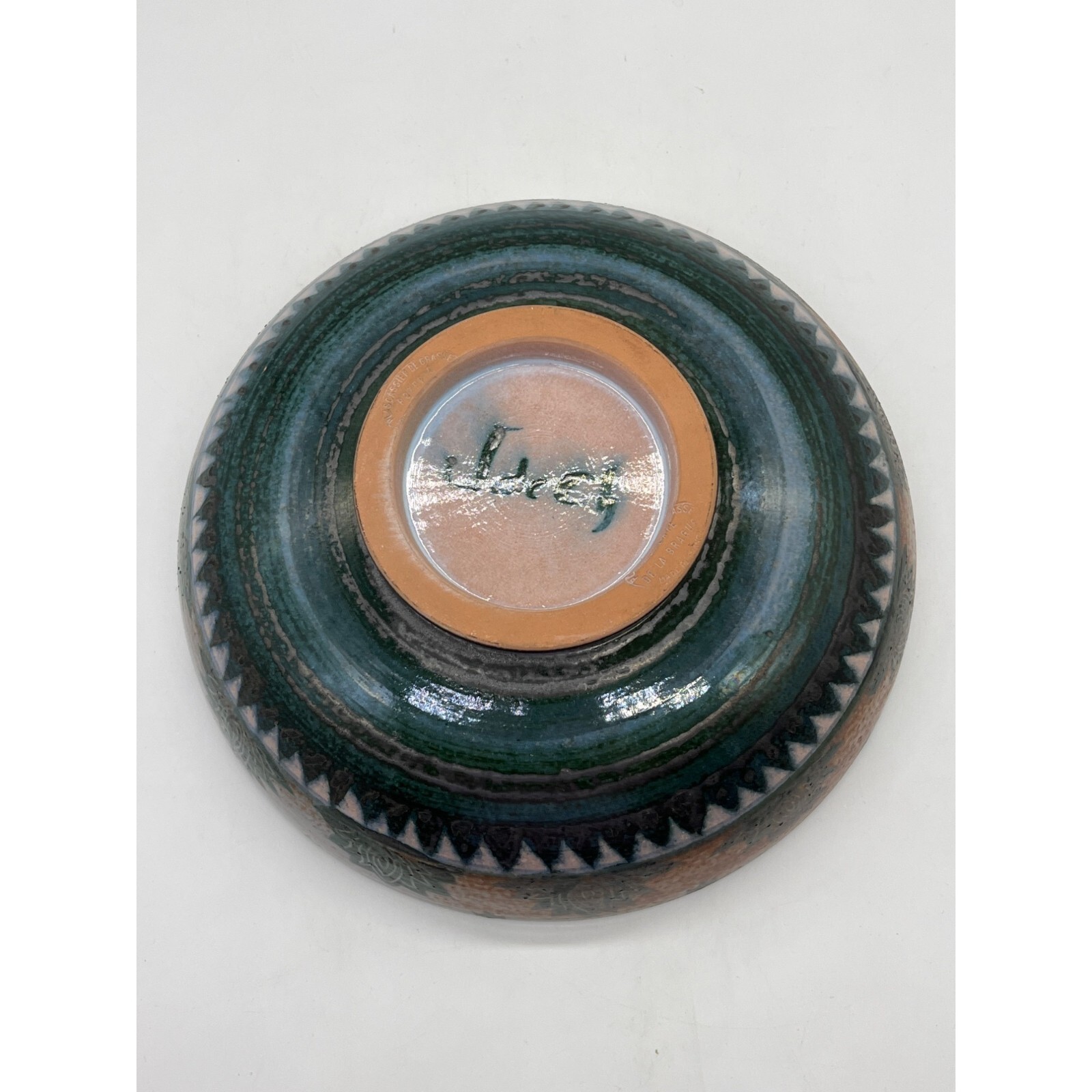 Plascassier De Grasse Pottery Bowl Signed Stamped De Las Brasur Made in France