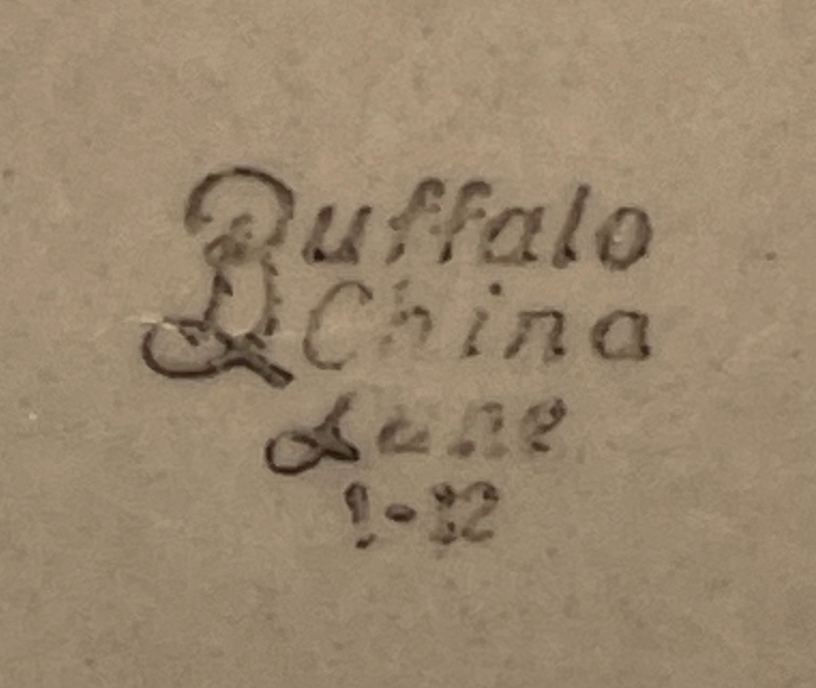 1948 BUFFALO CHINA BLUE LUNE WILD ROSE RESTAURANT WARE PORCELAIN GRILL PLATE