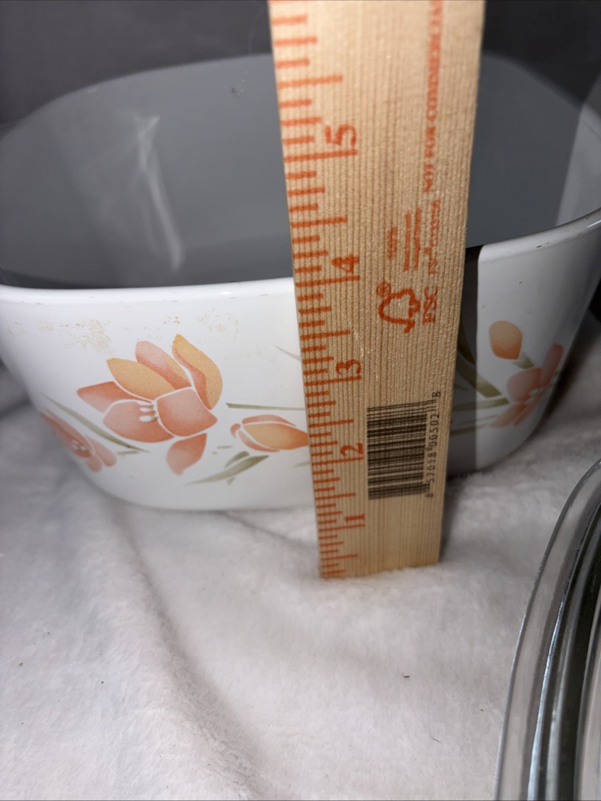Vintage CorningWare A-Series Peach Floral A-3-B 3 Liter Dish & Lid No Chips GUC