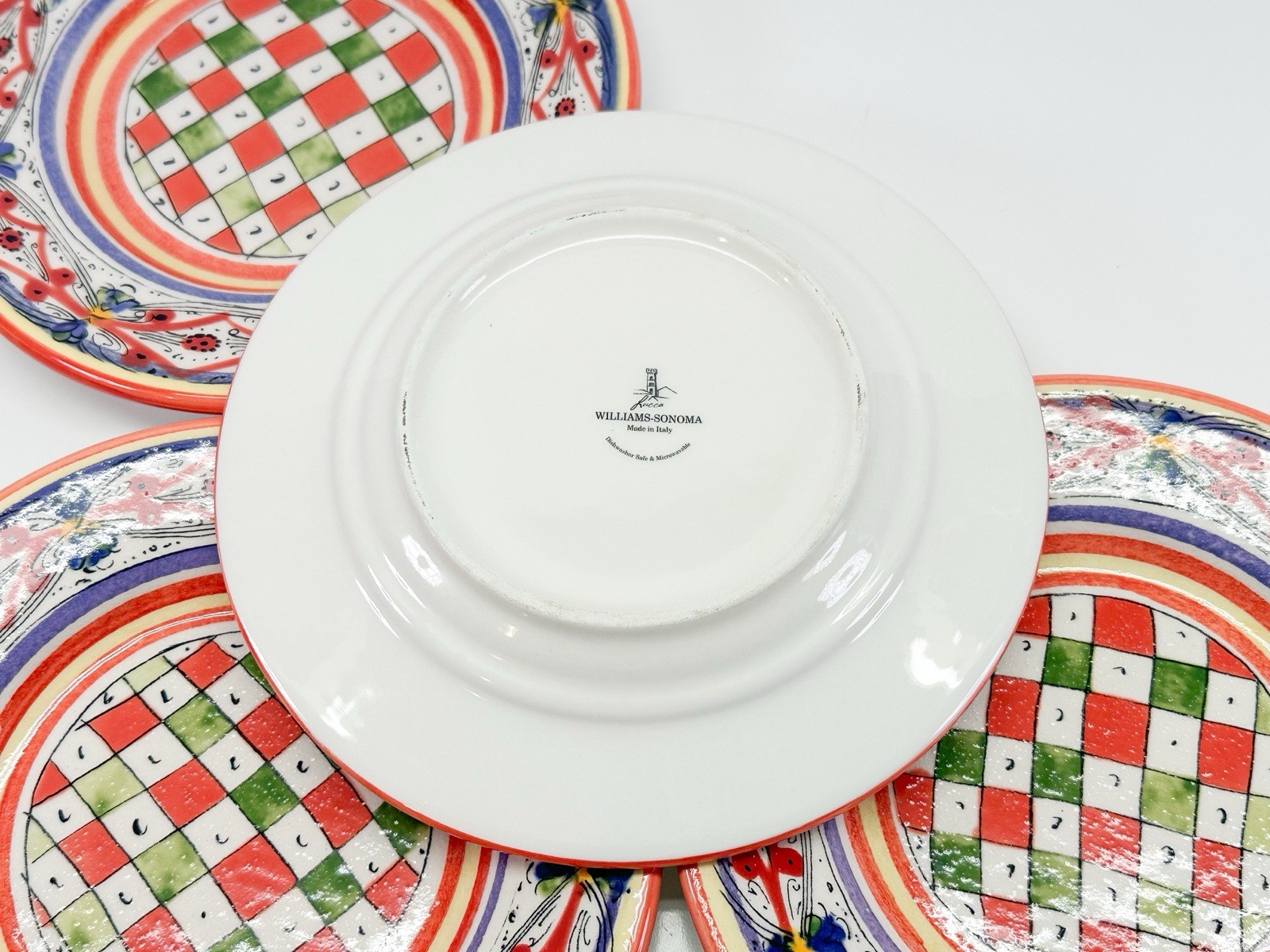 Set Of 4 Williams Sonoma LUCCA Stoneware Salad Dessert Plates 9” Made In Italy
