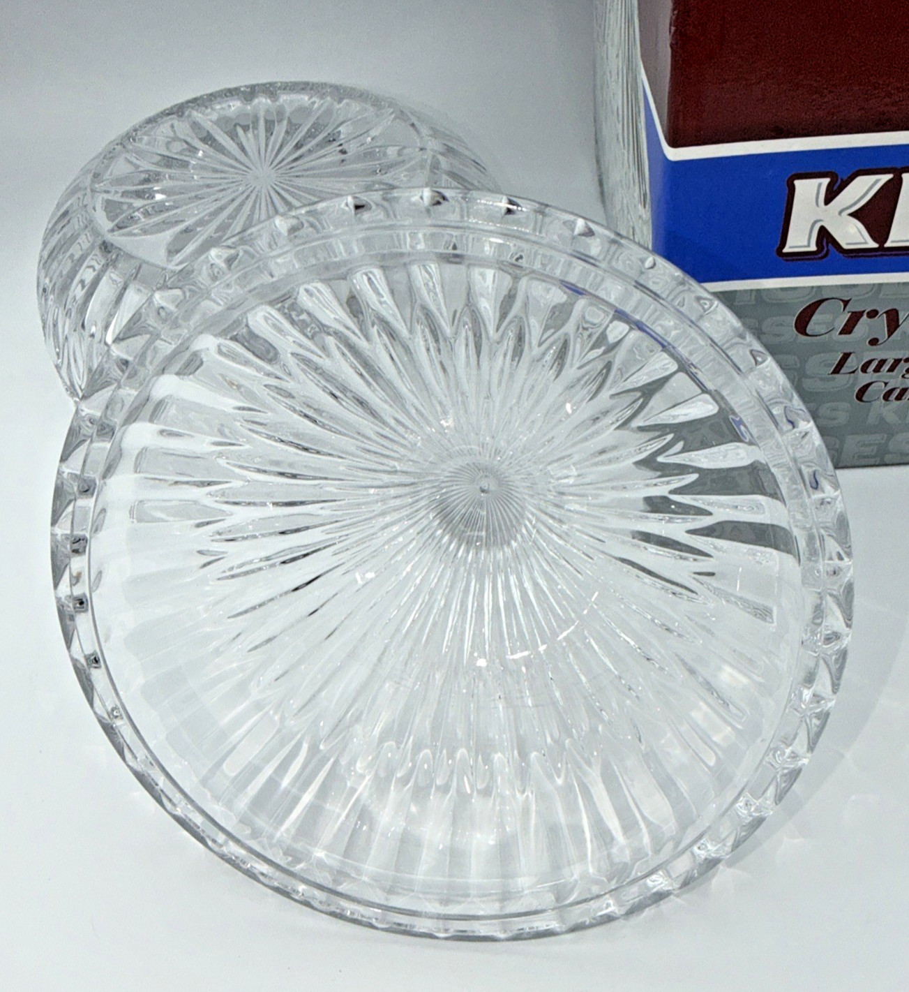 LARGE 9″ Hershey’s Kiss Crystal Covered Candy Dish Godinger Kisses Box HTF