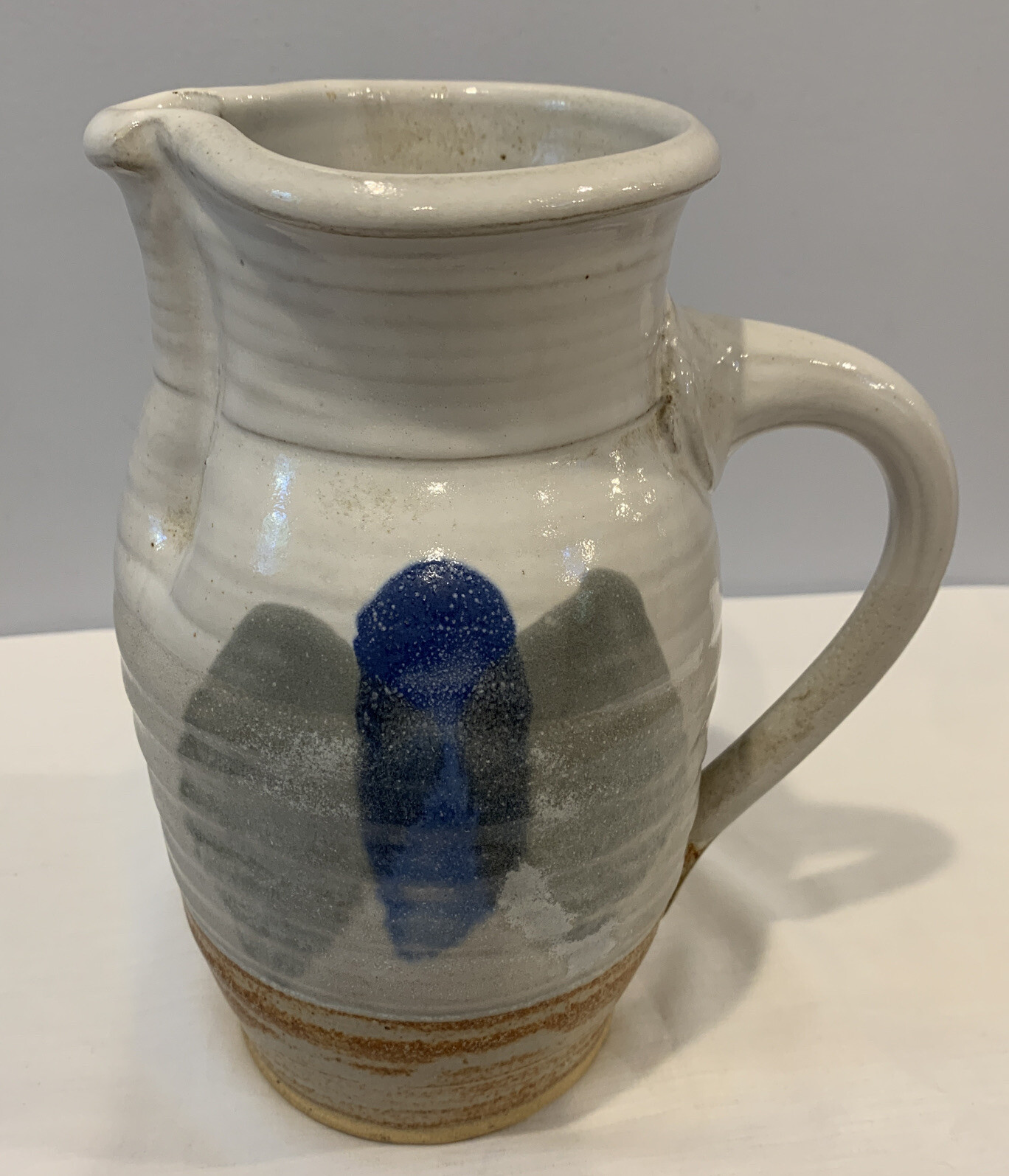 Gorgeous Art Pottery Pitcher 8-1/4″ Tall Signed NS Modern Butterfly 2+ Pounds