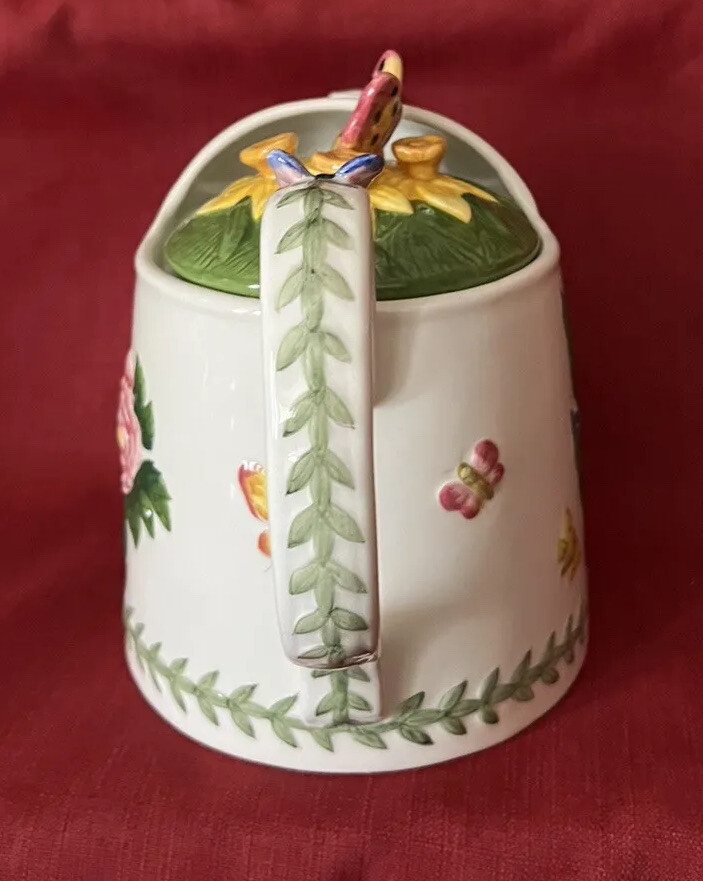 Portmeirion Botanic Garden Watering Can Teapot Butterflies Flowers 2.75pt/1.65qt