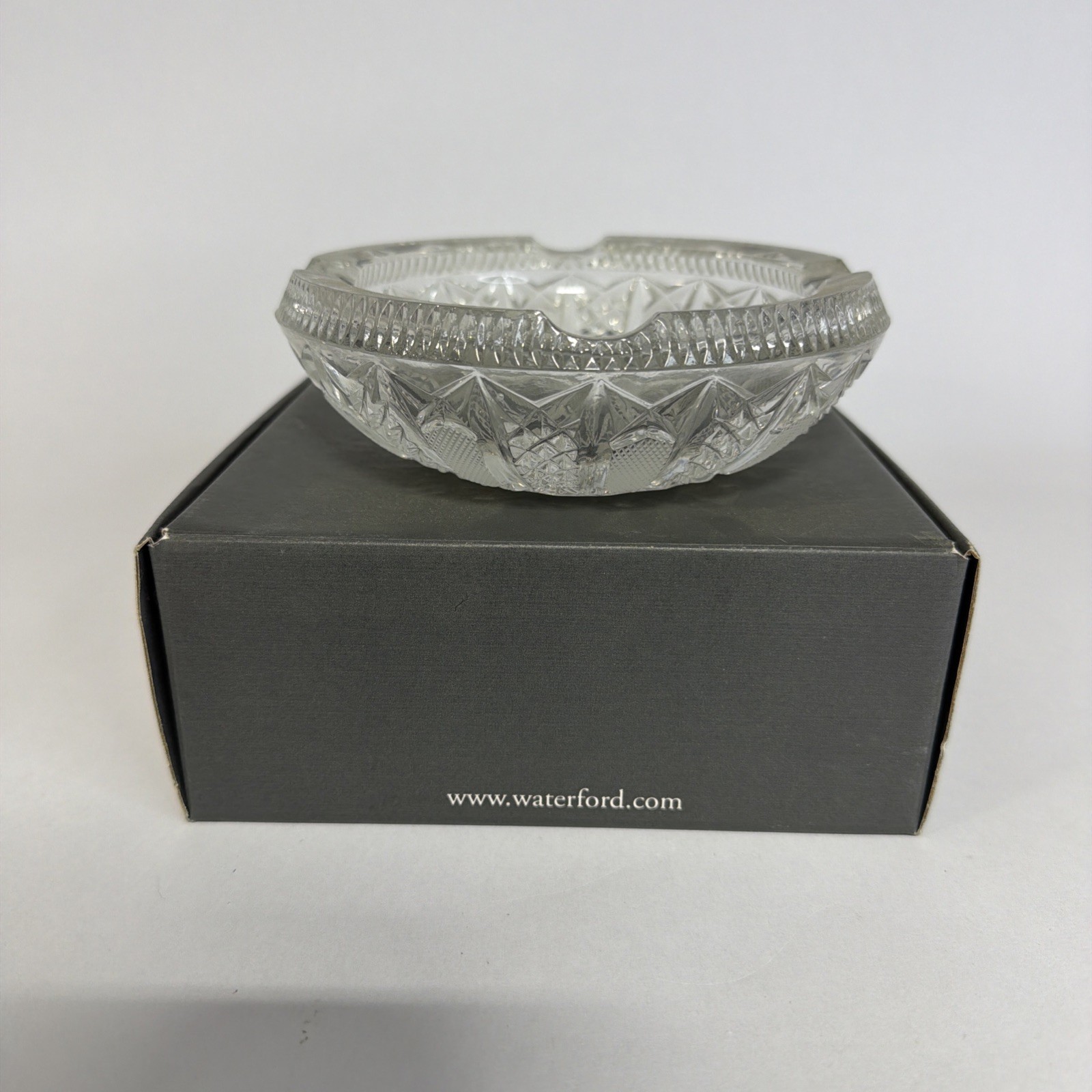 Waterford Crystal Lismore Cut 5″ Crystal Round Party Dish with Original Box