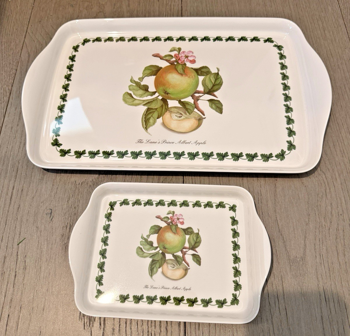 Portmeirion Pomona SET OF 2 APPLE HARVEST Melamine Trays NWT