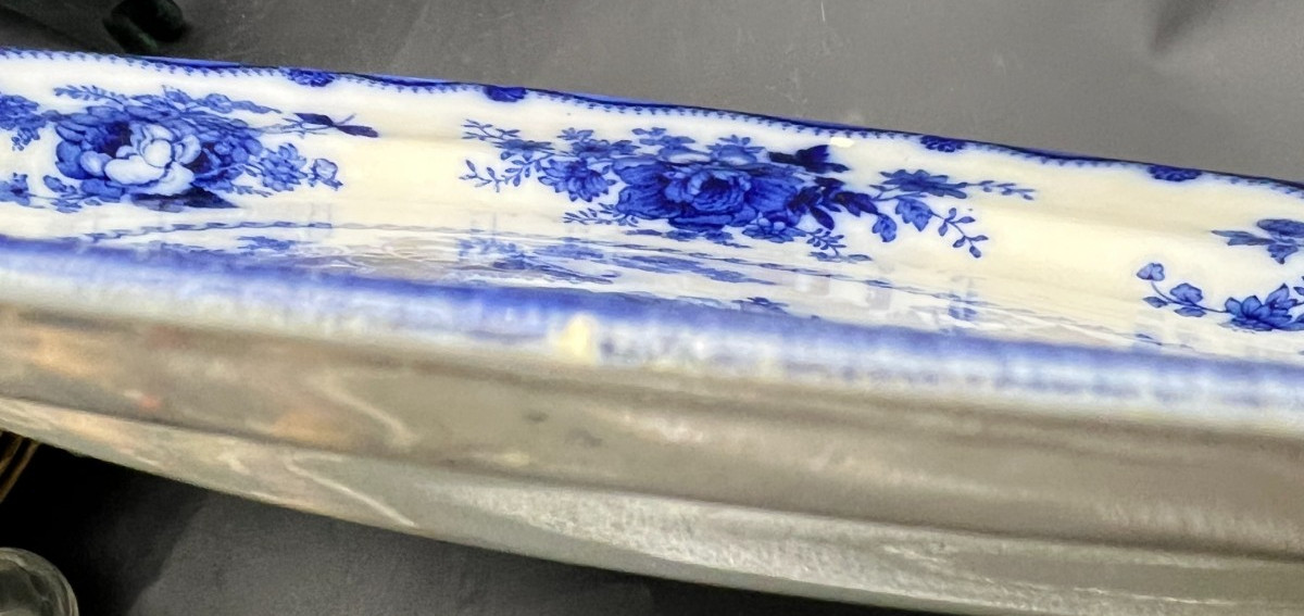 Flow Blue Nankin Oval Platter 15 7/8″ Pearl Pottery-1900’s