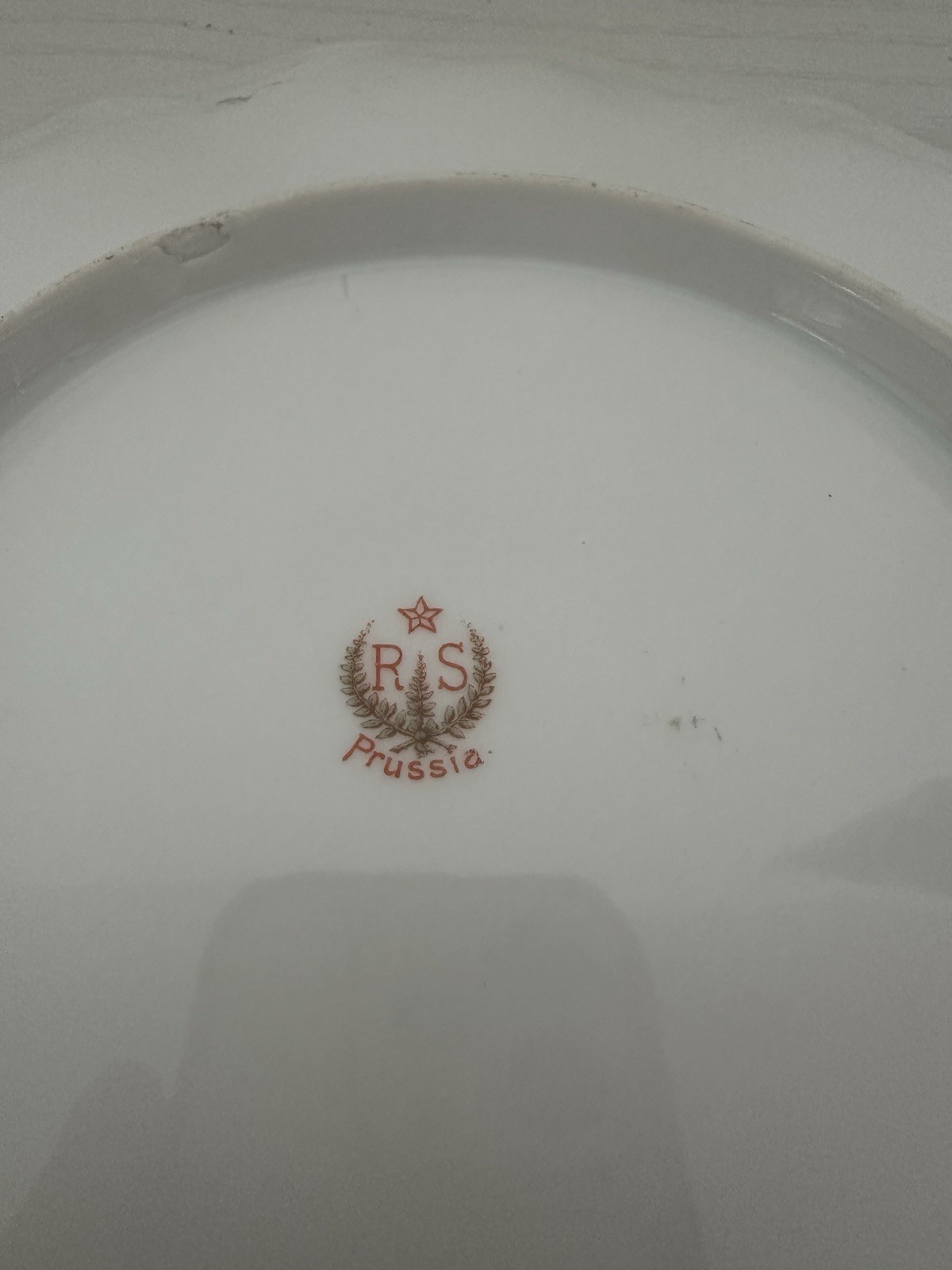 Antique RS Prussia Porcelain Cake Plate Scalloped Gold Rim Pink White Roses 10