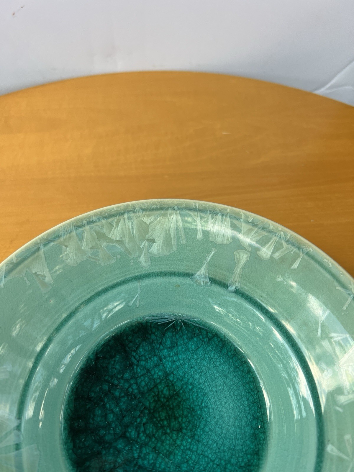 JOE COULTER Art Pottery Stoneware CRYSTALLINE Bowl Turquoise Teal Coastal Beach