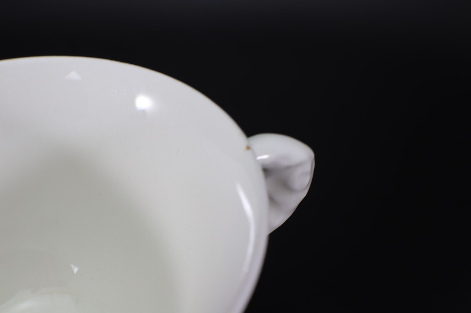 Pope Gosser Rose Point CUP & SAUCER Set of 2 White w Raised Roses Vintage USA c