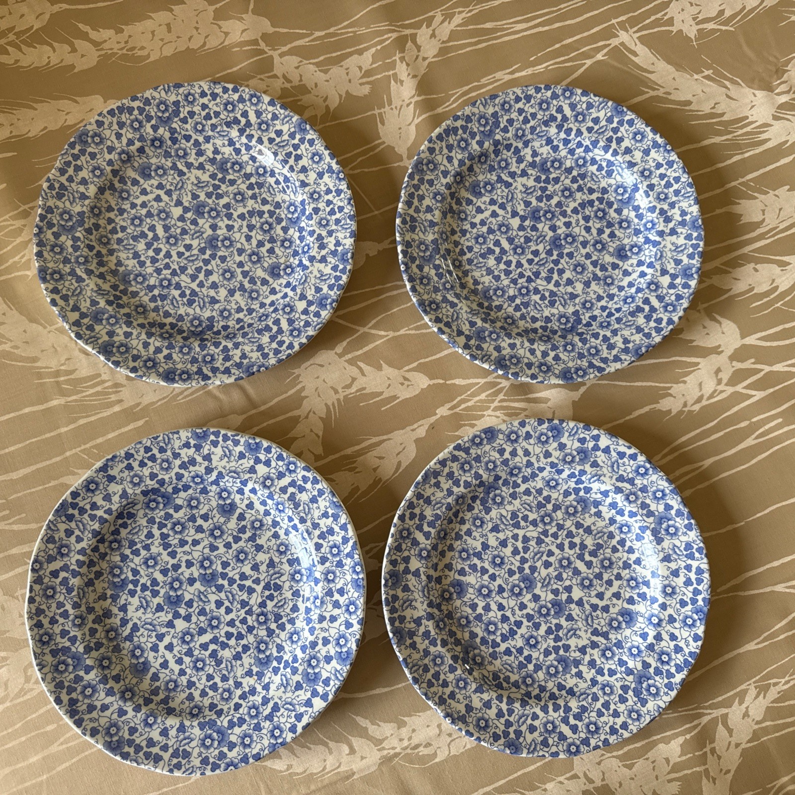 Spode Penny Lane Daisy White 7.5 Inches Salad Plates Blue Floral Set of 4 Rare