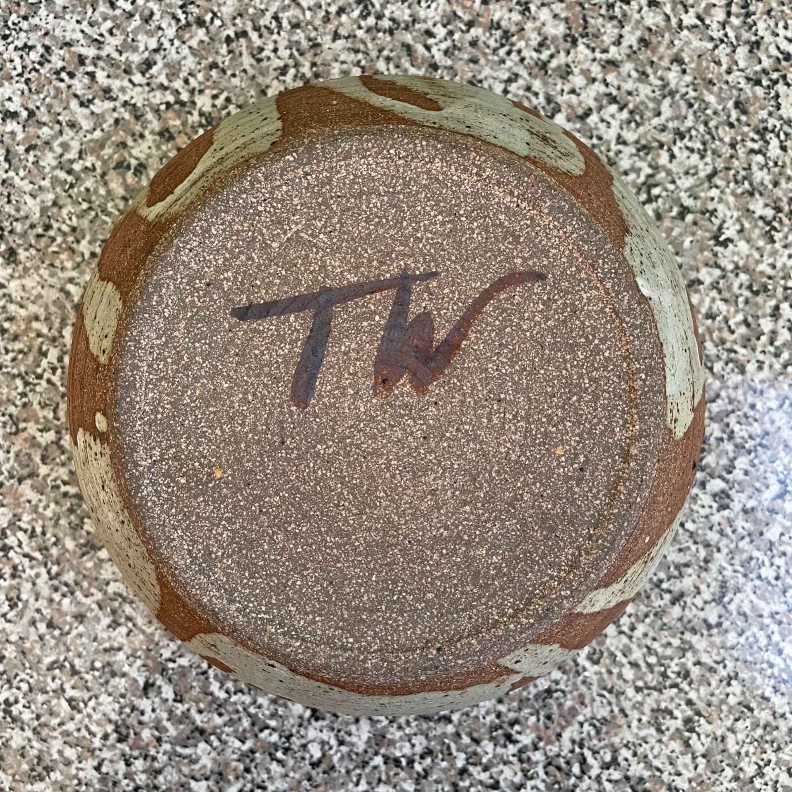Studio Art Pottery Bowl Glazed Pottery Earth Colors Signed Artist Hand Made
