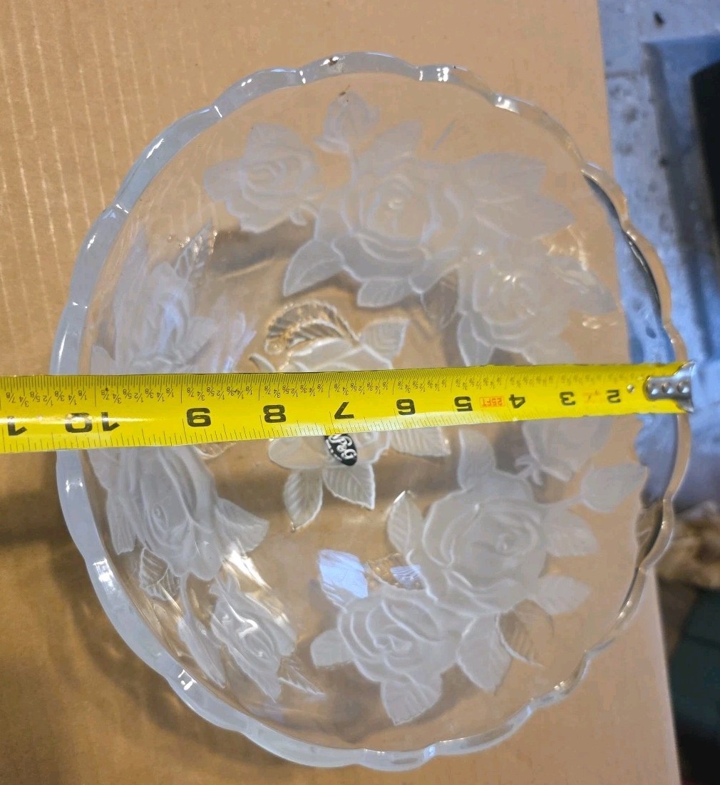WP&G Made In Japan Flower Crystal Glass Floral Bowl
