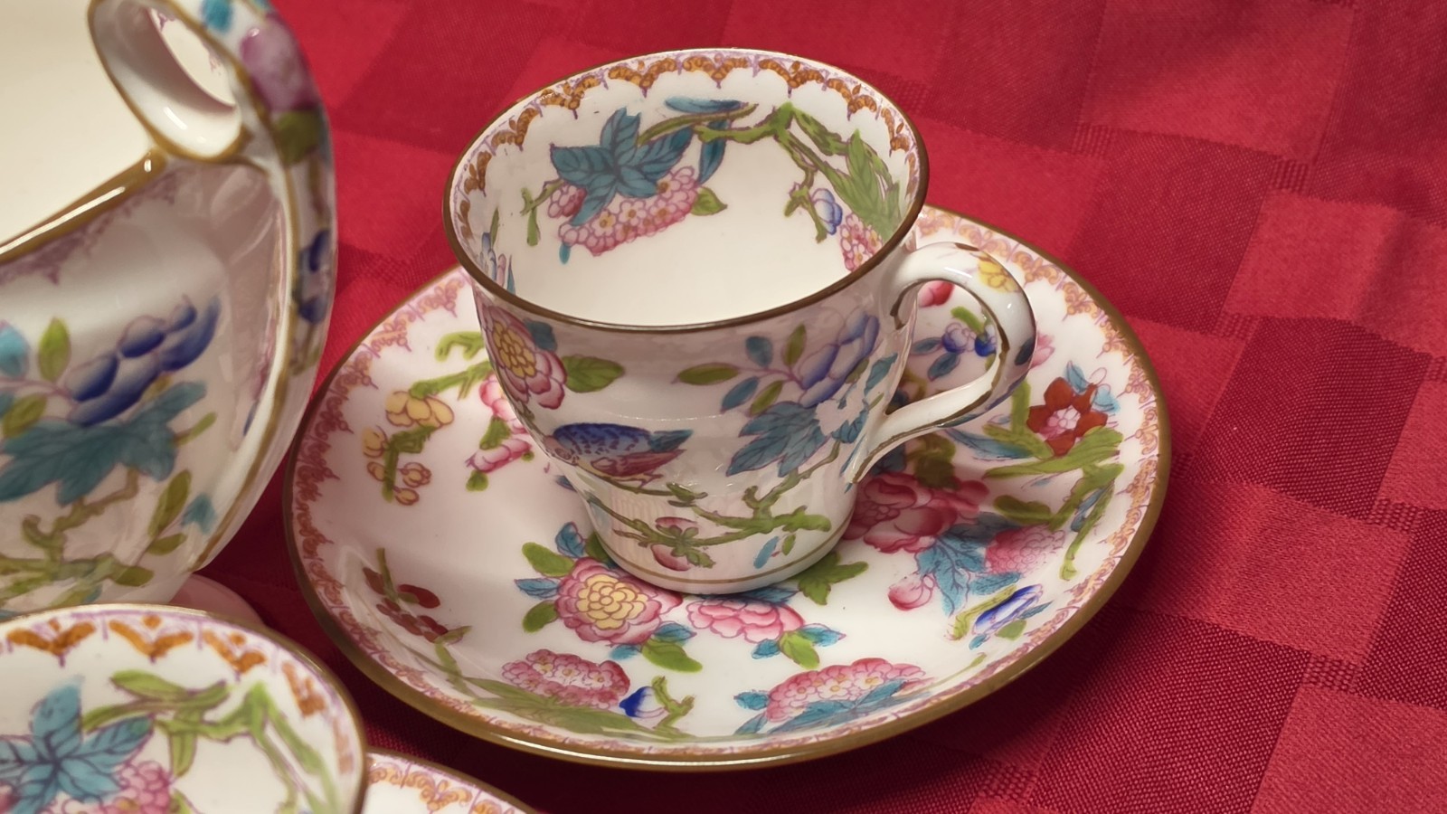 Antique Minton Cuckoo 3934 Demitasse Cups Saucers Creamer Prael Hegele Portland
