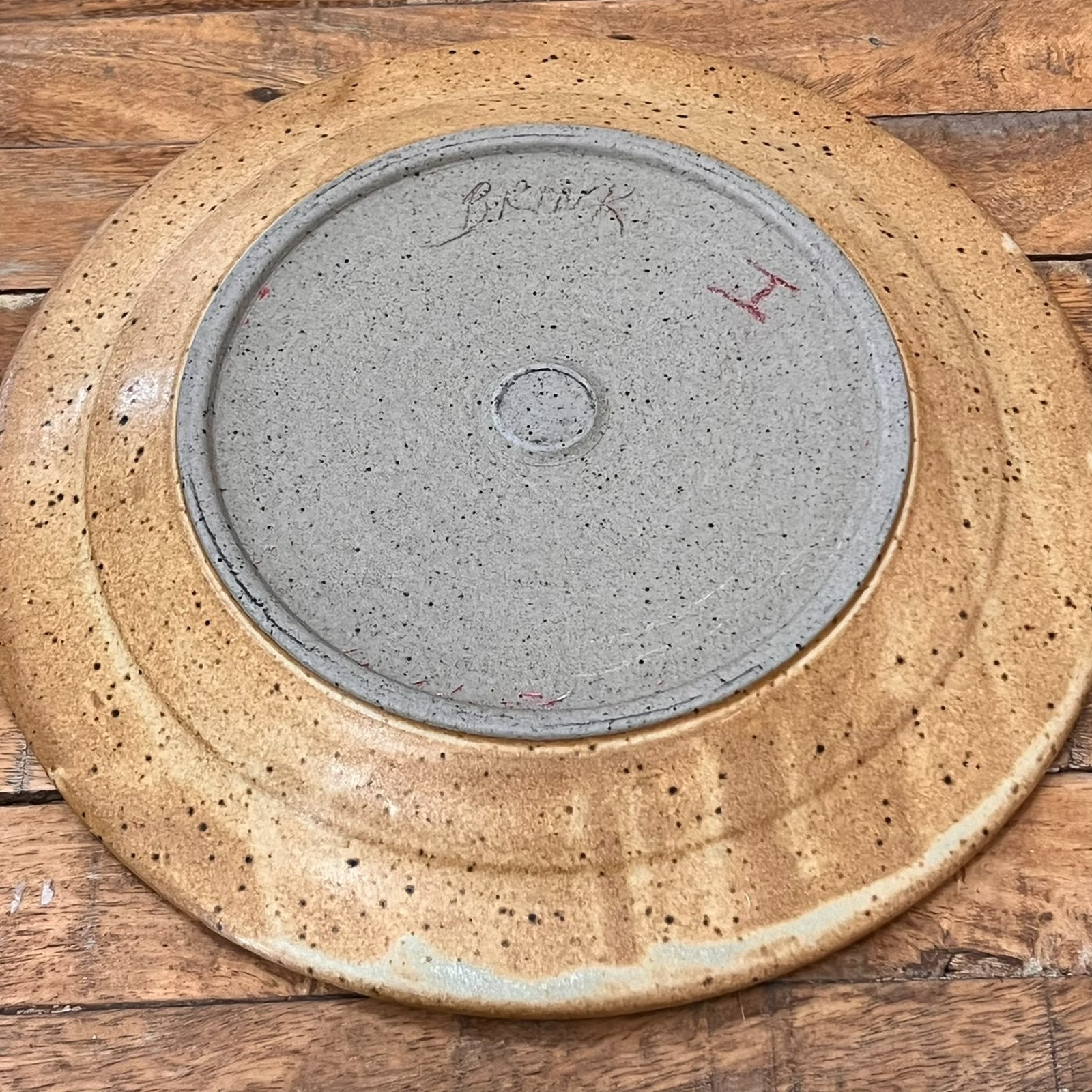 Handmade Studio Art Pottery Plate Set of 6 Hand-painted Abstract Designs