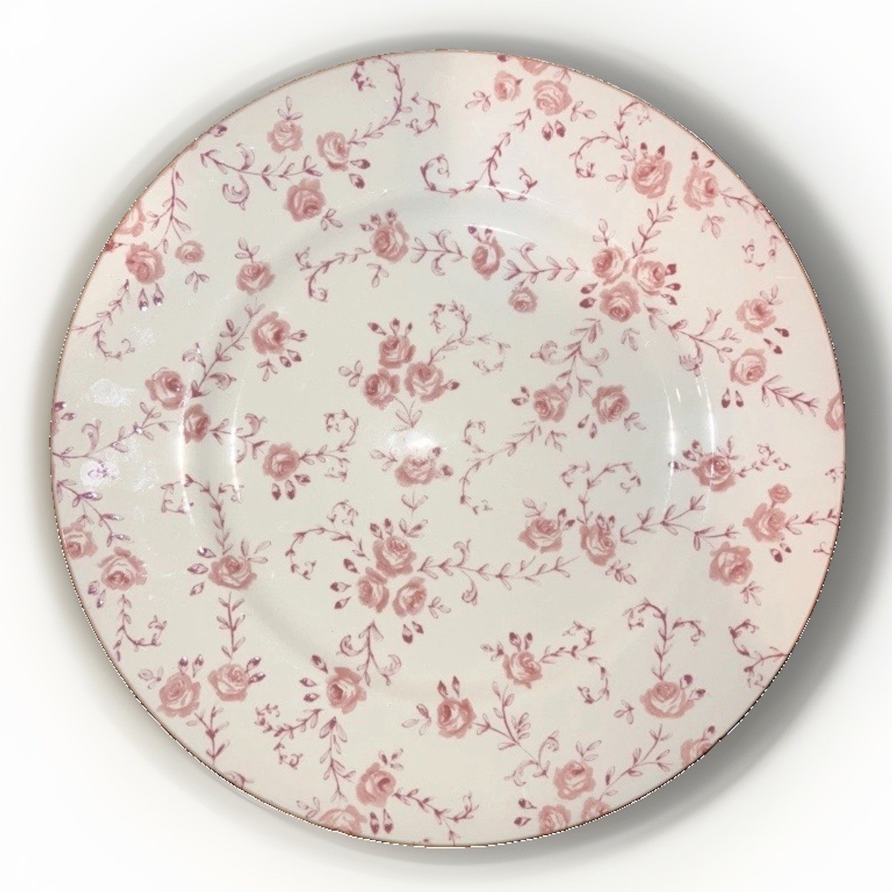 (4) Royal Stafford Pink Floral Dinner Plates RARE Made In England New Set Of 4