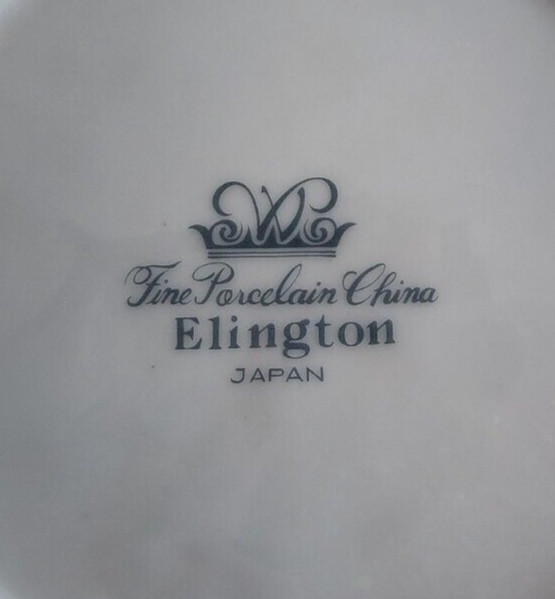Elington Bread Dessert Plates 6 1/4″ (pairs) Wade Porcelain White Blue Platinum!