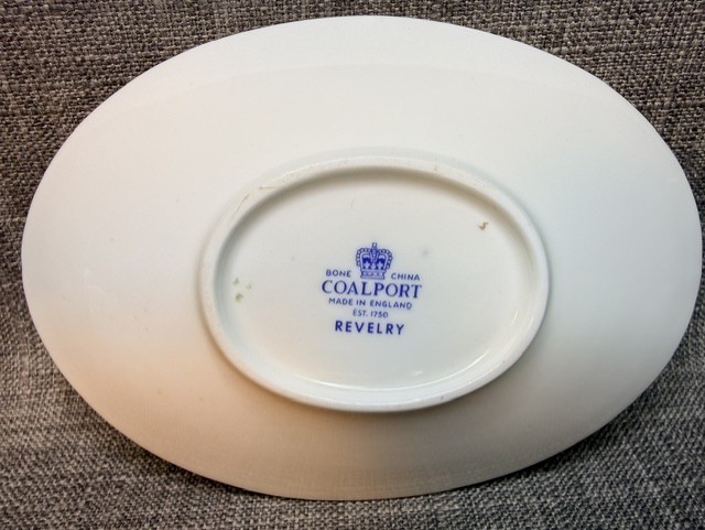 6 pc COALPORT England Revelry Pattern Fine Bone China Salt & Pepper, Gravy Boat