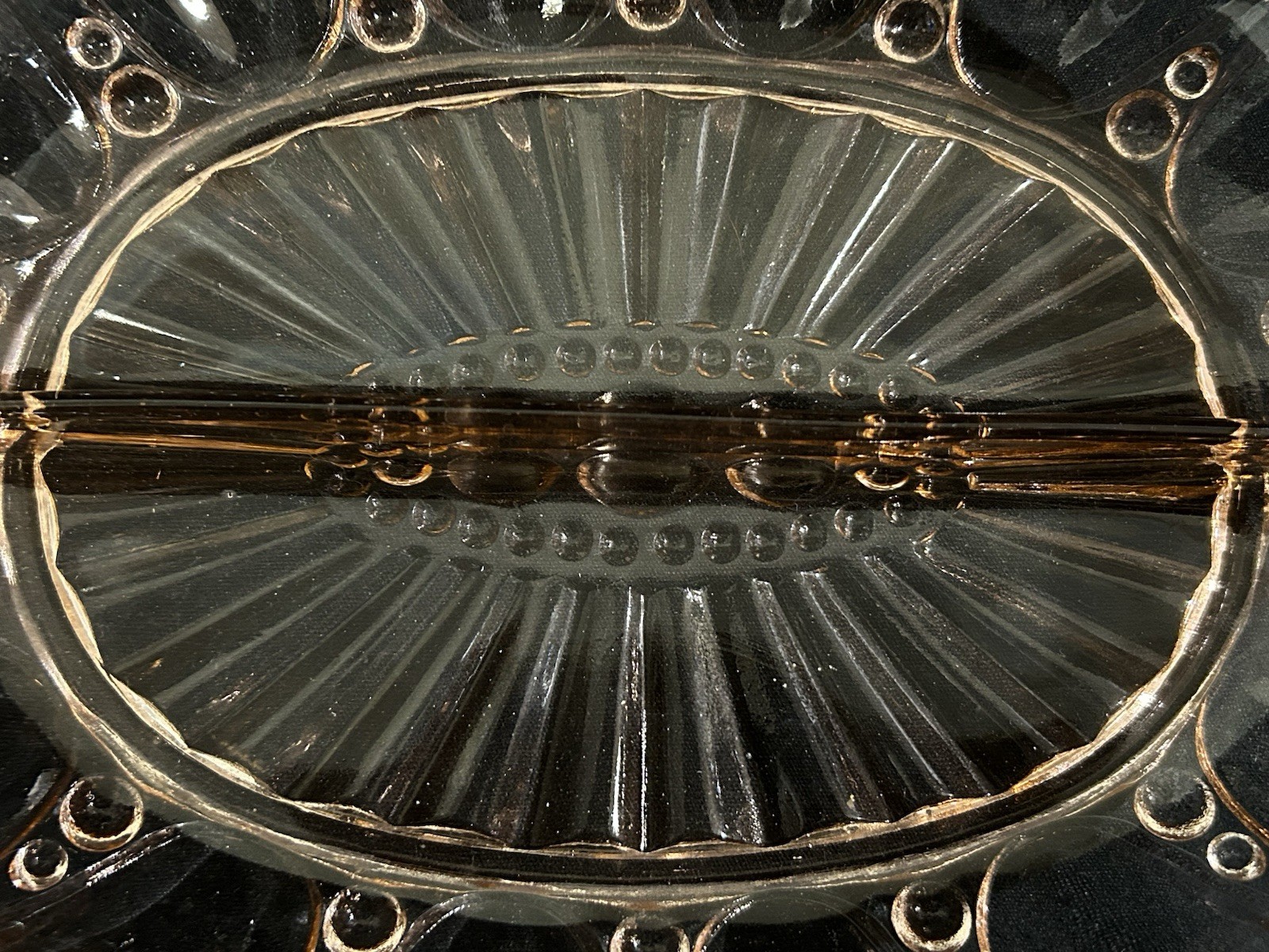 Vtg Pink Depression Glass Oyster and Pearl Divided Relish Tray Anchor Hocking