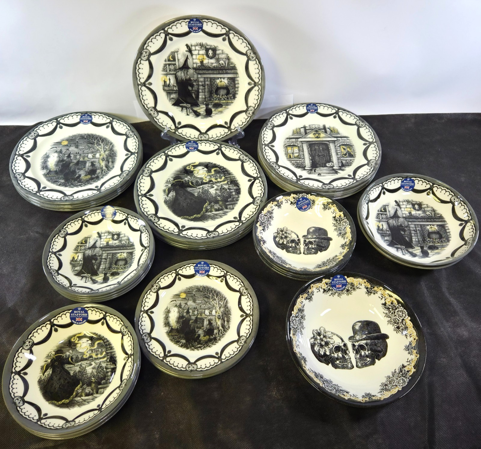 Royal Stafford Coven, Haunted Home, Guardian, Skull Dinnerware SOLD BY THE PIECE