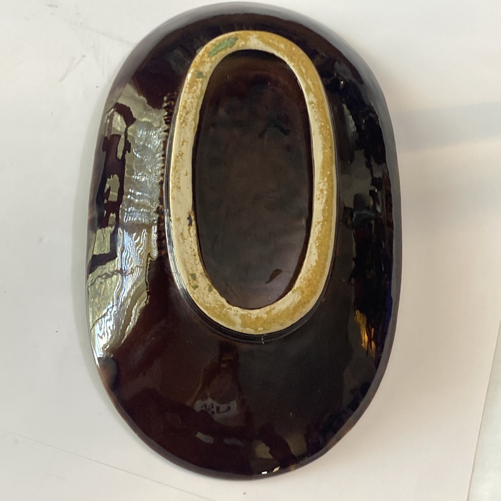 Vintage Beauce Quebec Large Bowl/ Centerpiece Part 1335 Marble Glazed