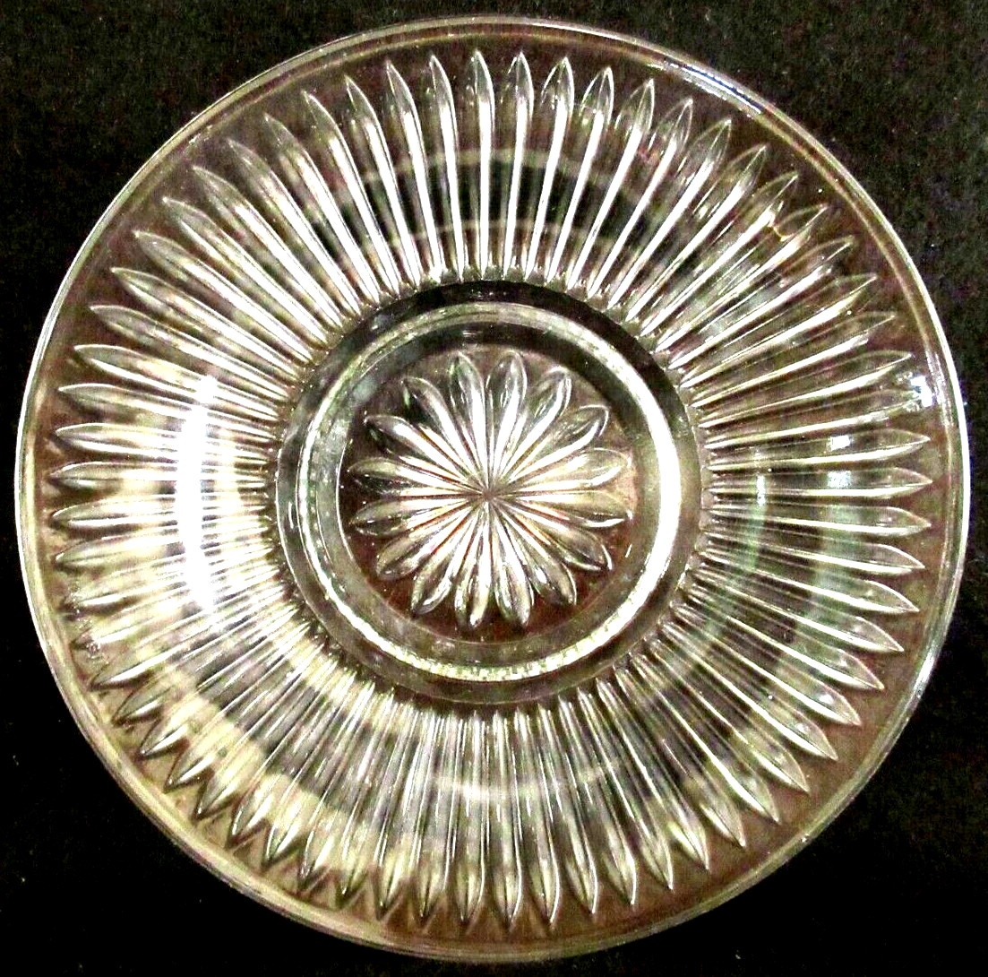 KIG “GEOMETRIC / EMBOSSED GLASS PLATE” ~ (MADE IN MALAYSIA) ~ *** VINTAGE ***