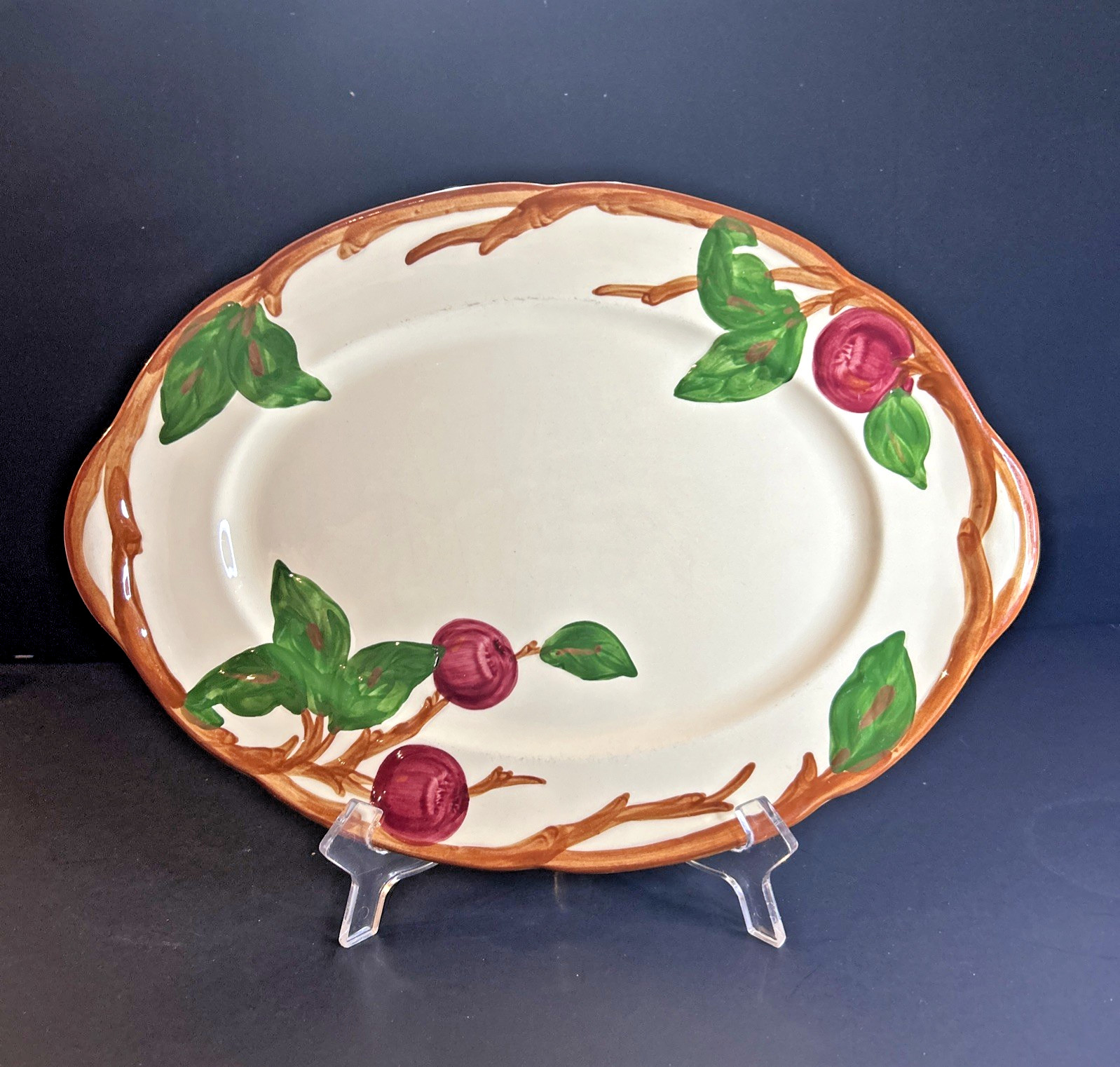 Franciscan Earthenware Apple Pattern Oval Serving Platter 14″x10″ USA