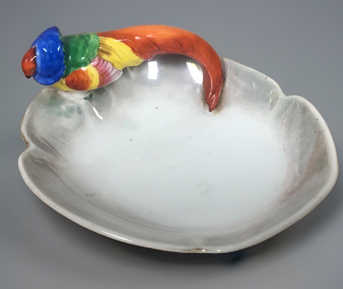 Vintage Noritake figural tropical bird Macaw, Parrot candy dish