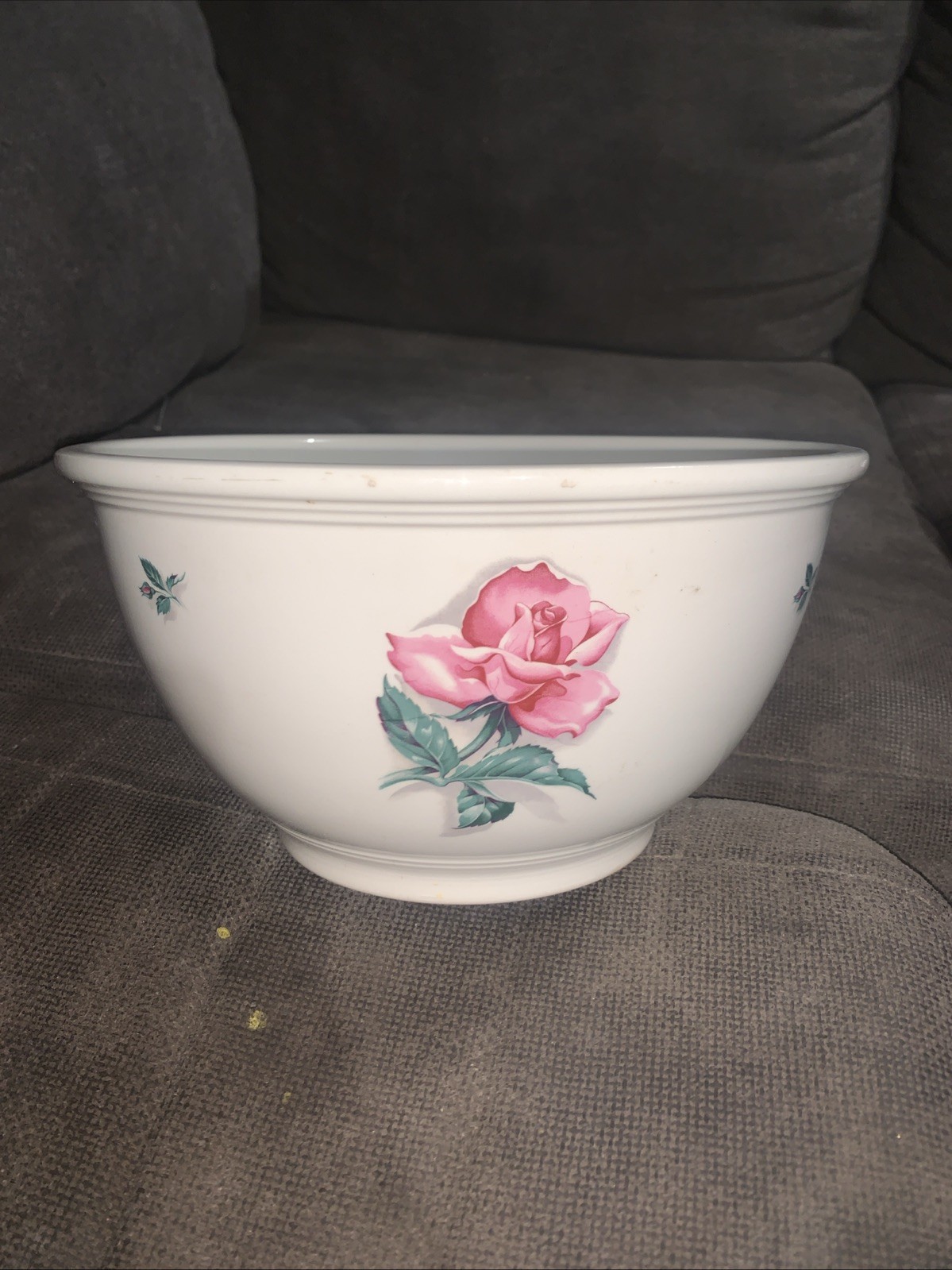 Homer Laughlin Kitchen Kraft Household Institute RHYTHM ROSE 10″ Mixing Bowl