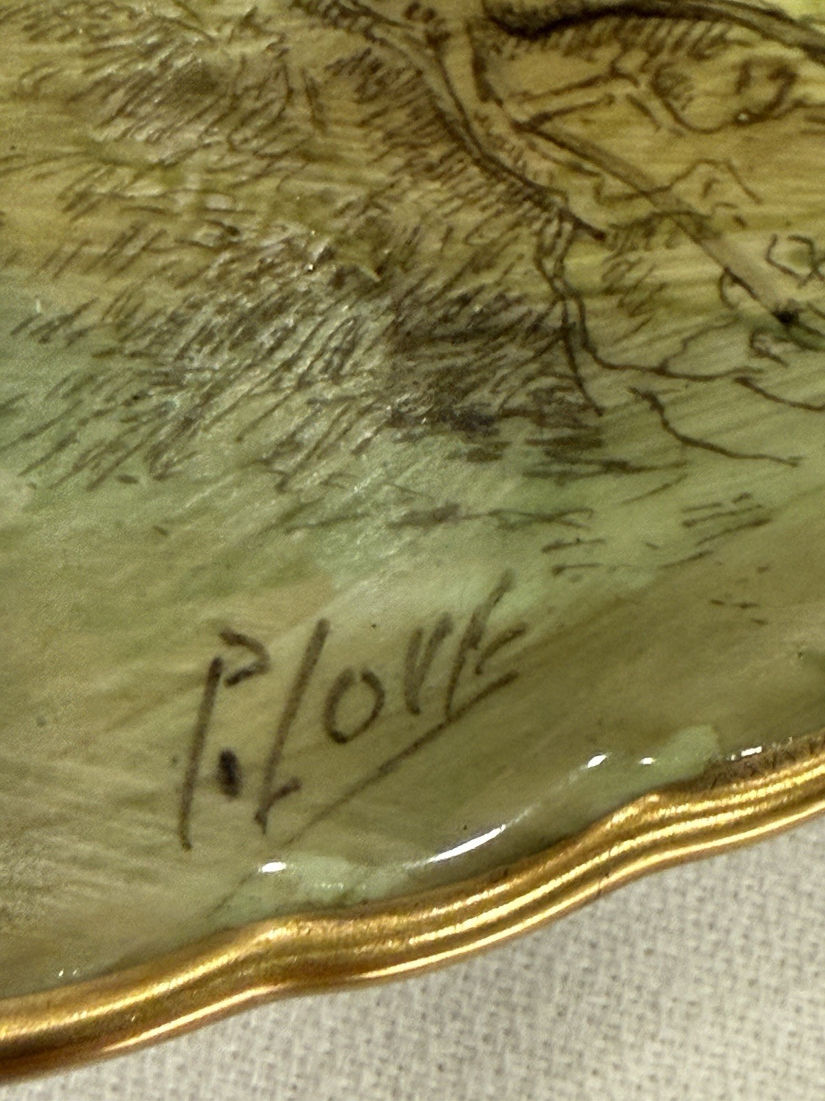 Pristine 1952 Royal Worcester Peter Love Signed Cabinet Plate Harvington 10.5″