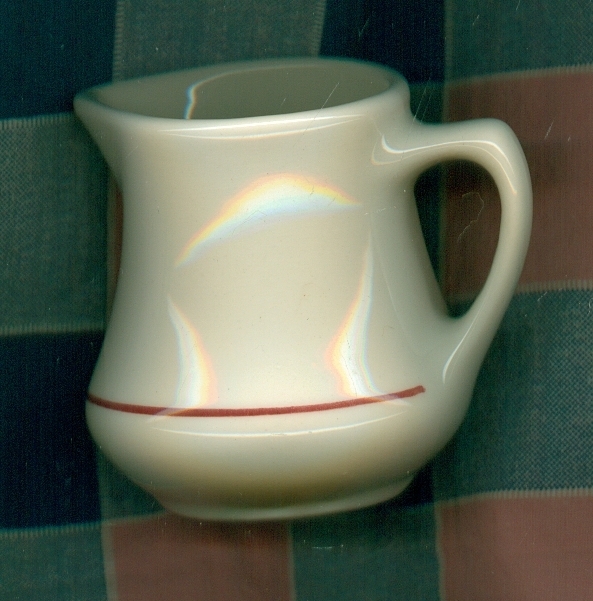 NOS Homer Laughlin Restaurant China Creamer Handle Burgundy/Wine line