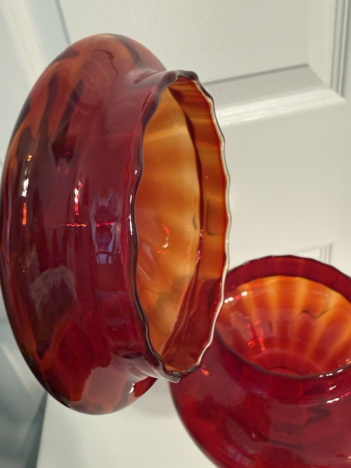 Gorgeous Ribbed Optic Circus Tent Empoli Tangerine Glows
