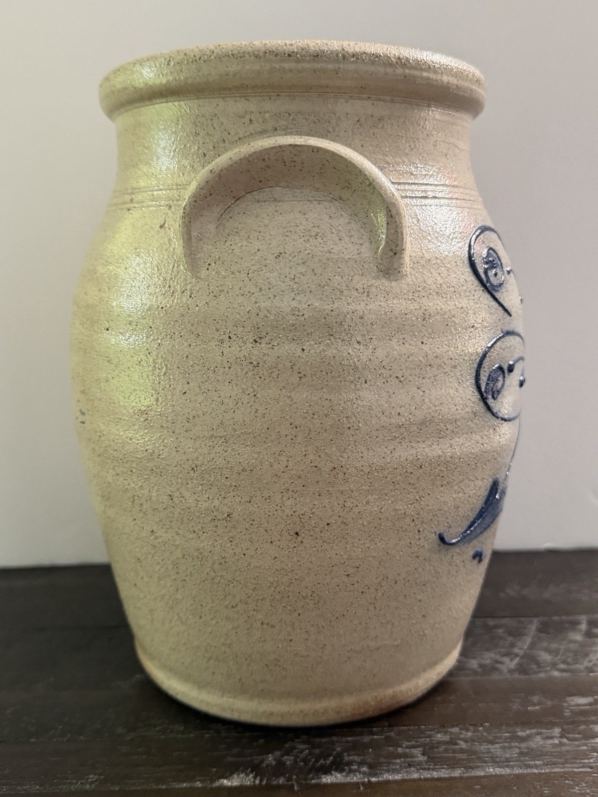Vintage Ethan Allen Stoneware Crock RPW Robinson Ransbottom Hand Painted Cobalt