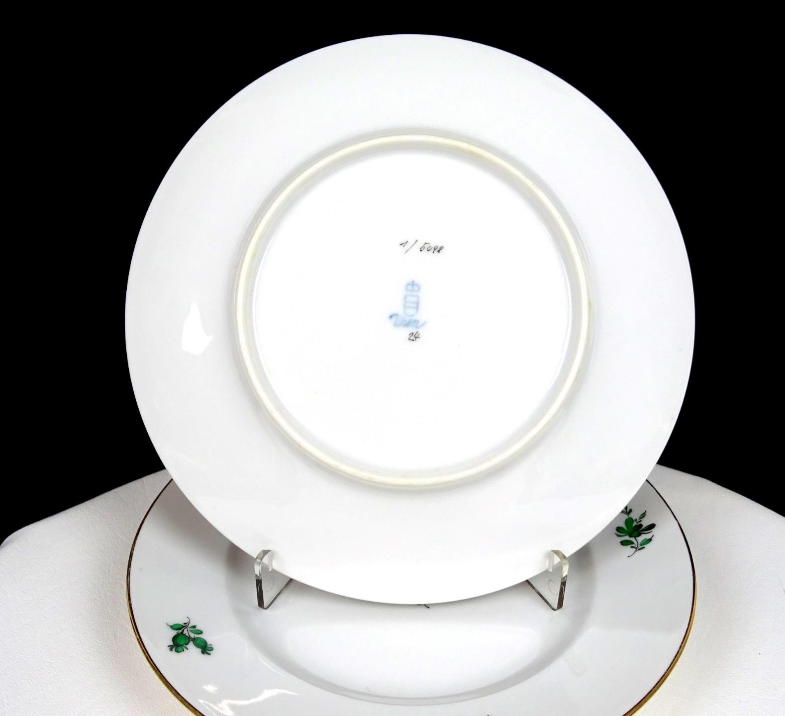 Wiener Porzellan Austria Maria Theresa Rose 2 Pc Antique 7.5″ Salad Plates 1923-