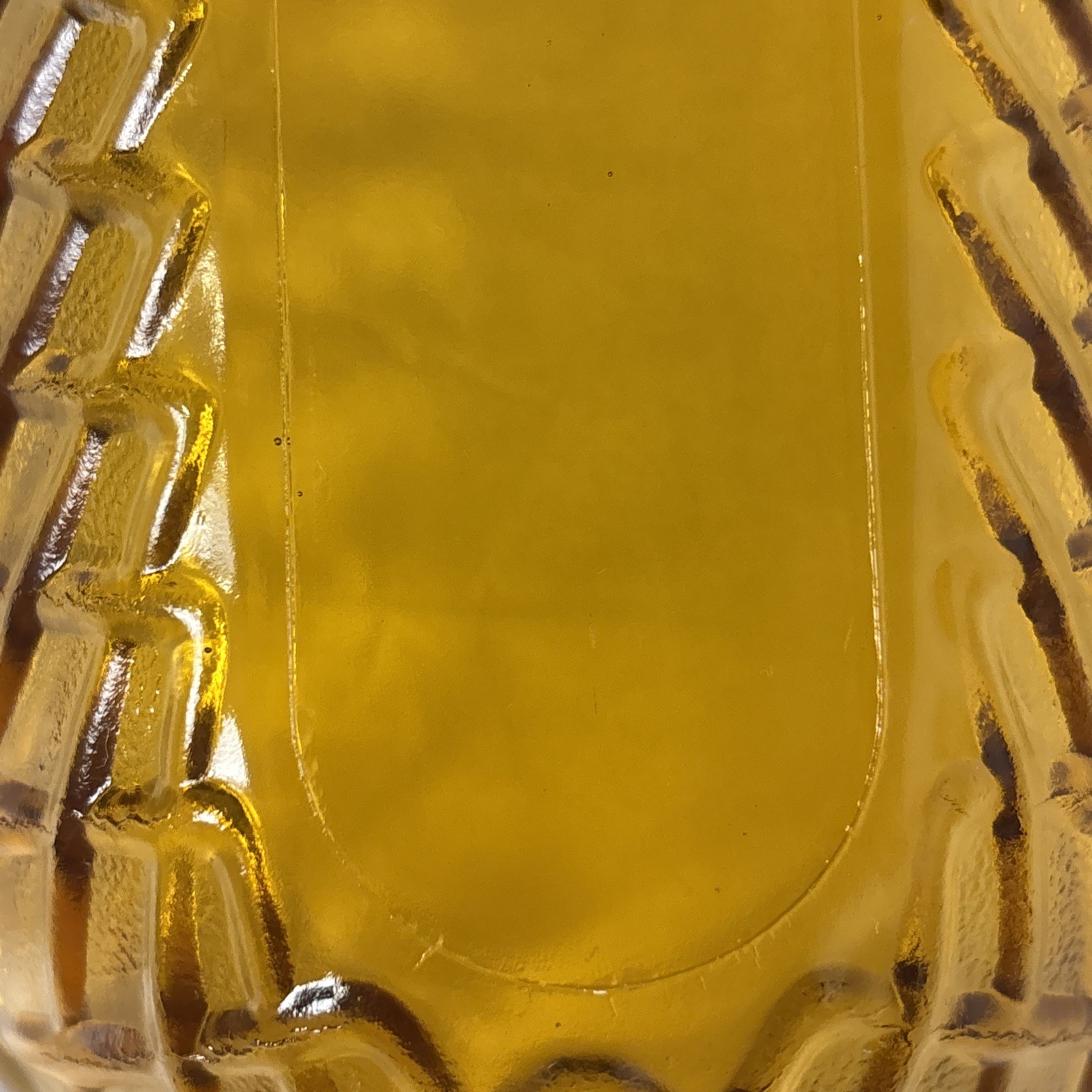 Amber Indiana Glass Oblong Celery Dish w/ raised basket weave design