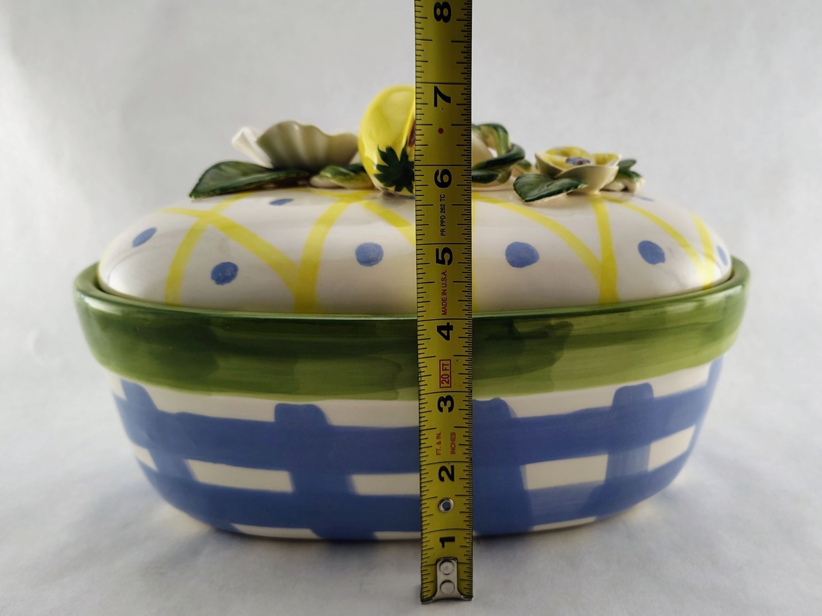 Serving Bowl Paper Windows Lidded Easter / Spring Excellent for Display VTG