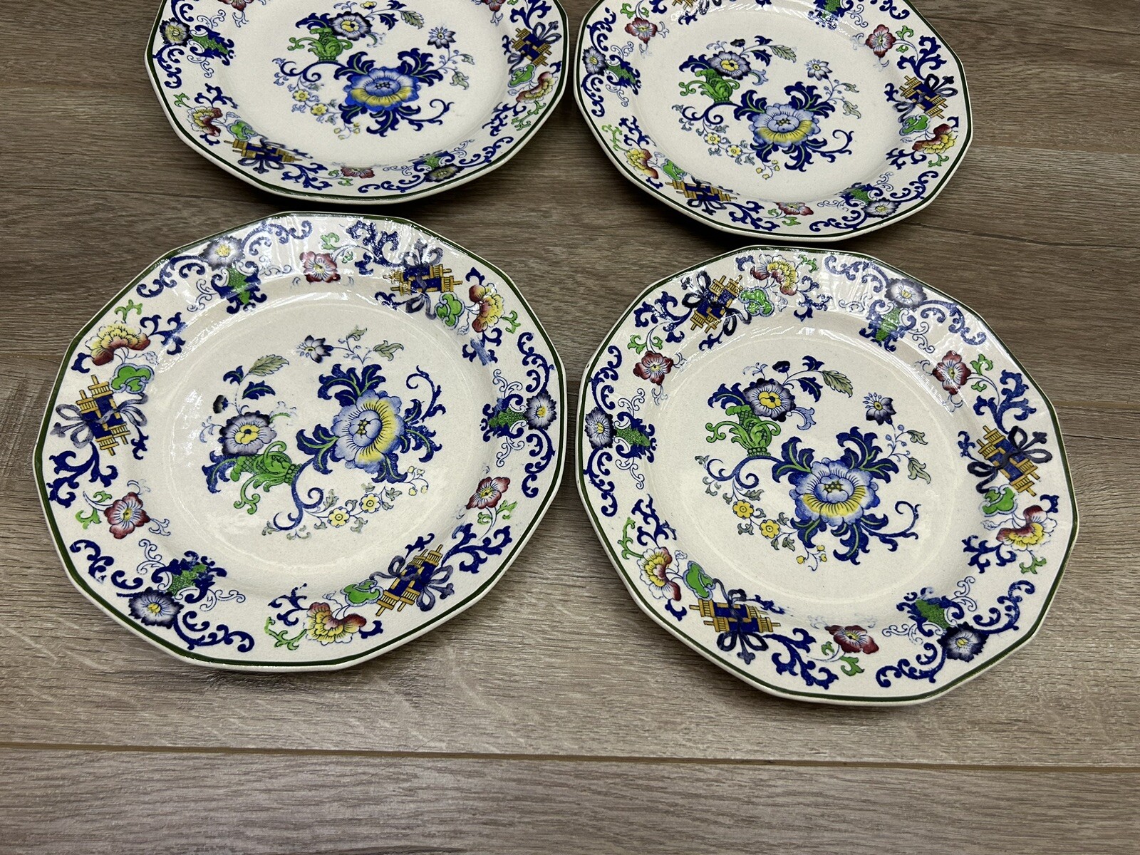 Vintage Doulton of Burslem Nankin Handpainted Dinner Plate Set Of 4 England