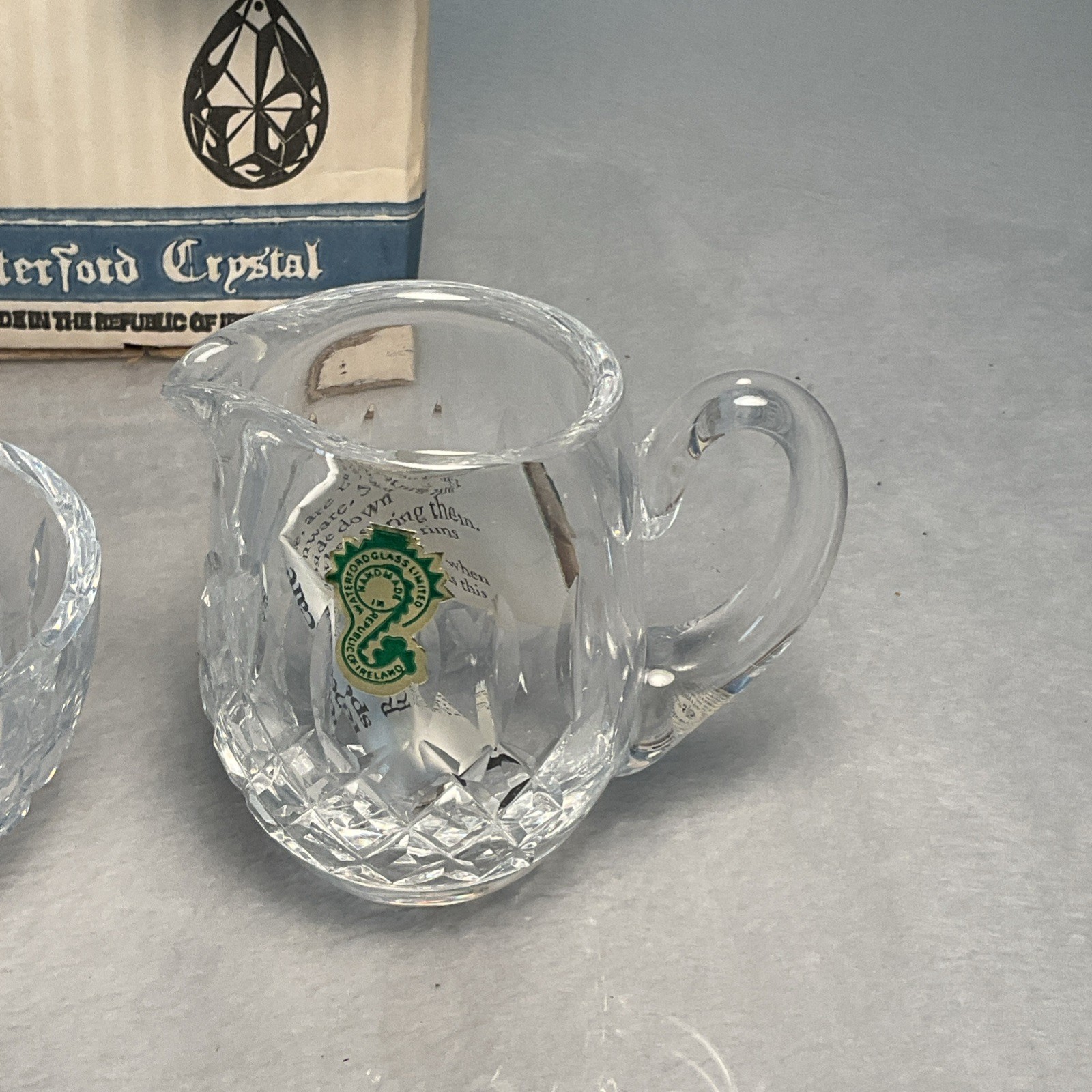 Waterford Cut Crystal Lismore Cream and Sugar Bowl Set. New With Box.