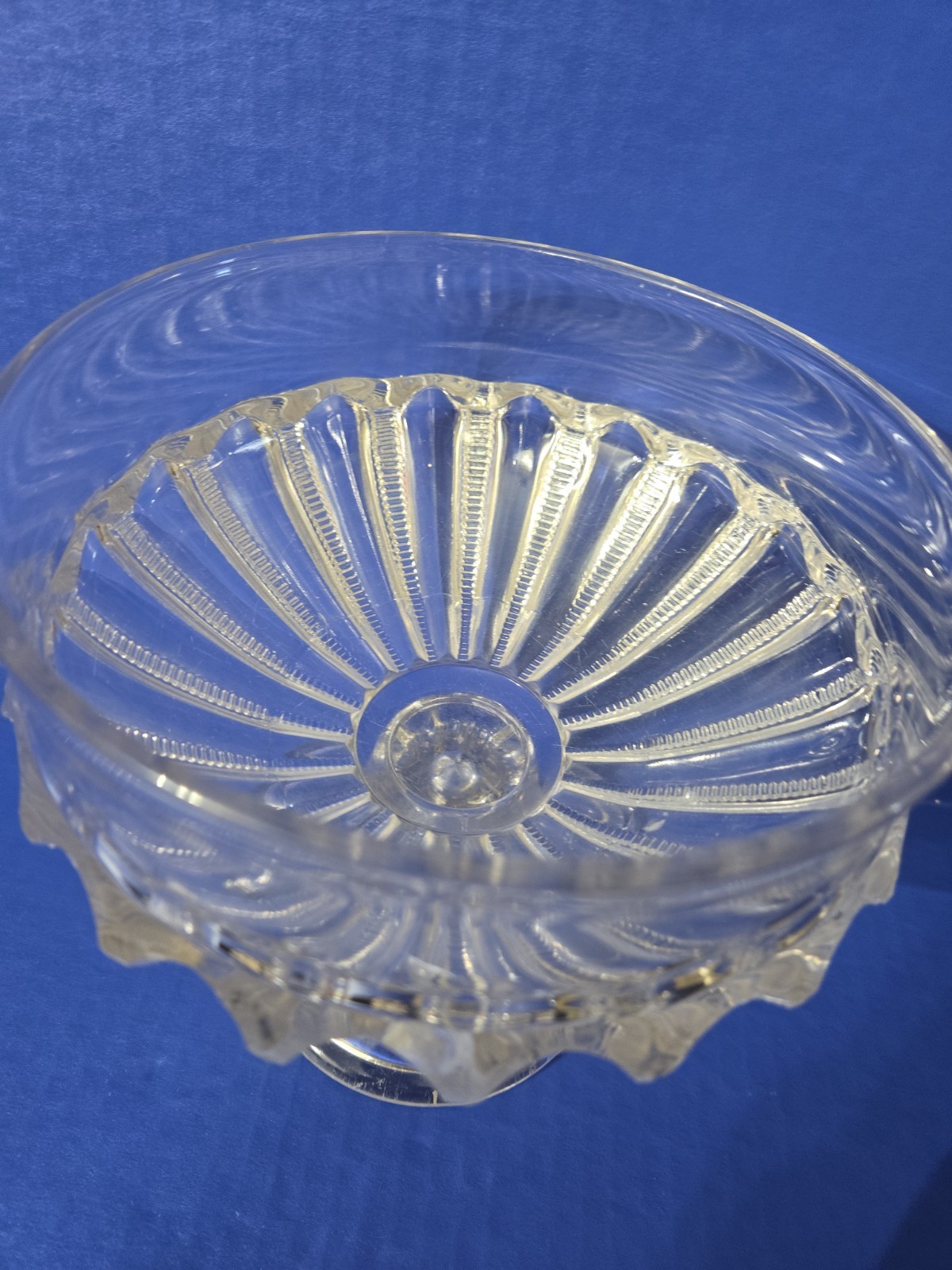 AMERICAN BRILLIANT 1800’s Cut GLASS COMPOTE W/ ZIPPER PANELS COMPOTE 7 1/2″ Tall