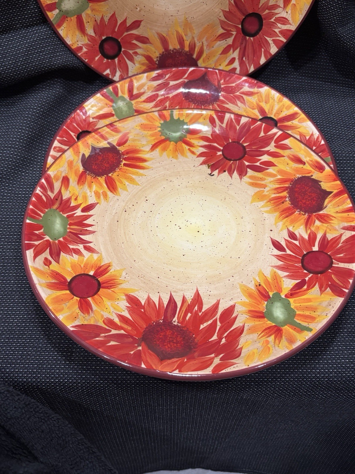 Three (3) Pfaltzgraff EVENING SUN 11 3/4” Chop Plates (Hand Painted)