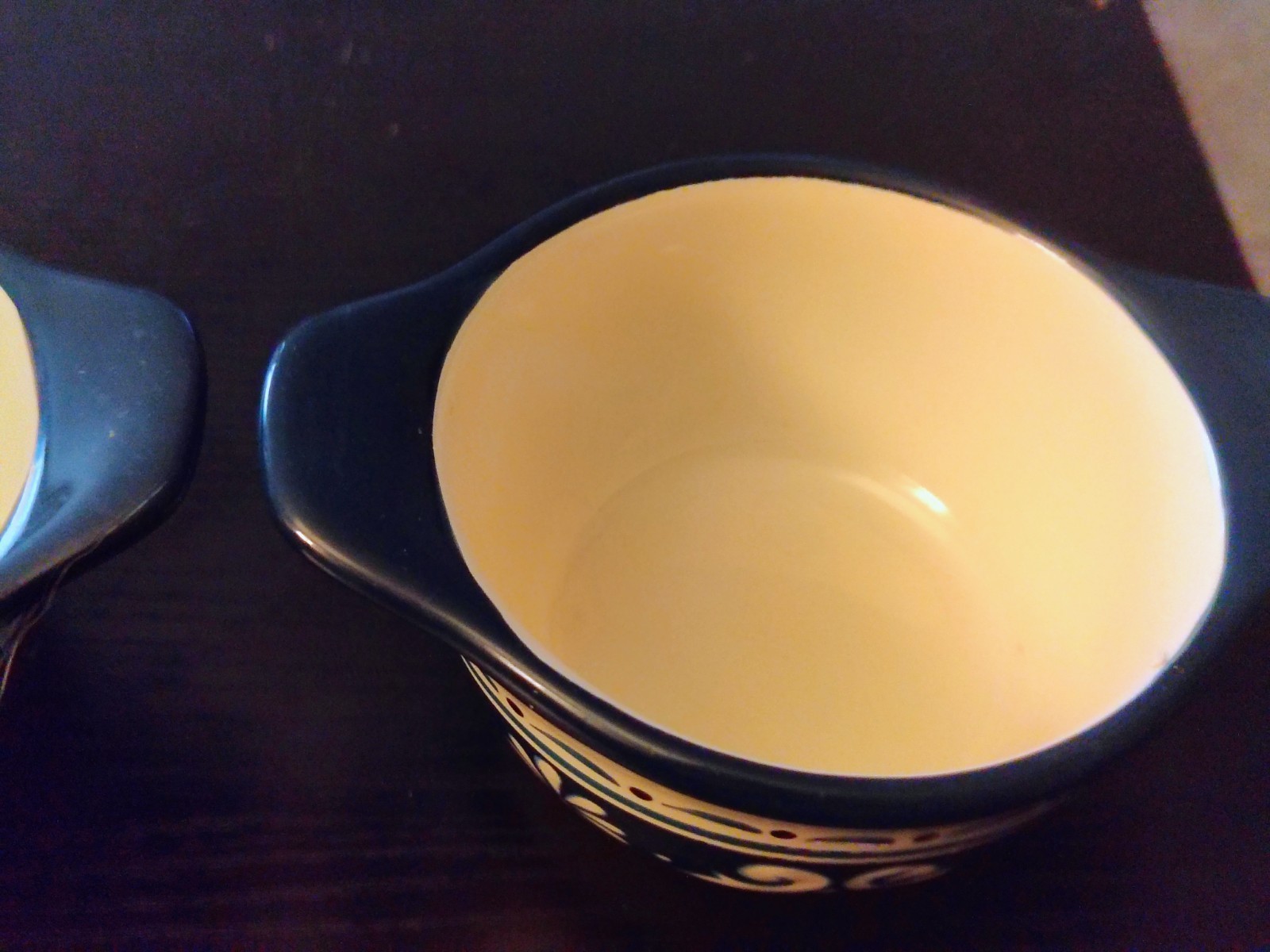 2 Small Bobby Flay Bowls Cream And Blue