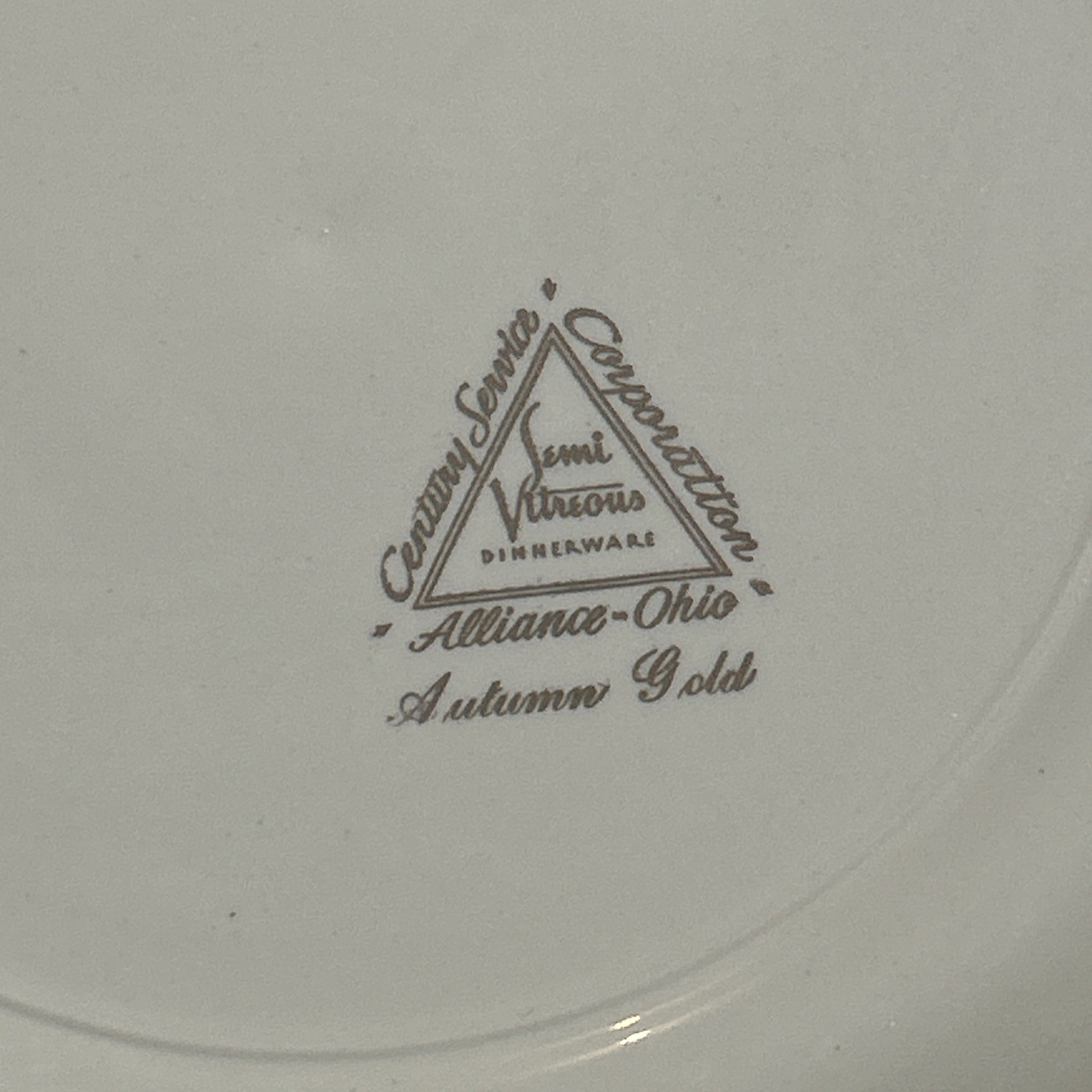 Vintage Autumn Gold 10″ Dinner Plate Yellow Wheat Century Service Corp Ohio
