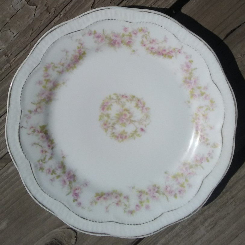 ZS & Co Scherzer Pink Rose Garland 8.25″ Plate