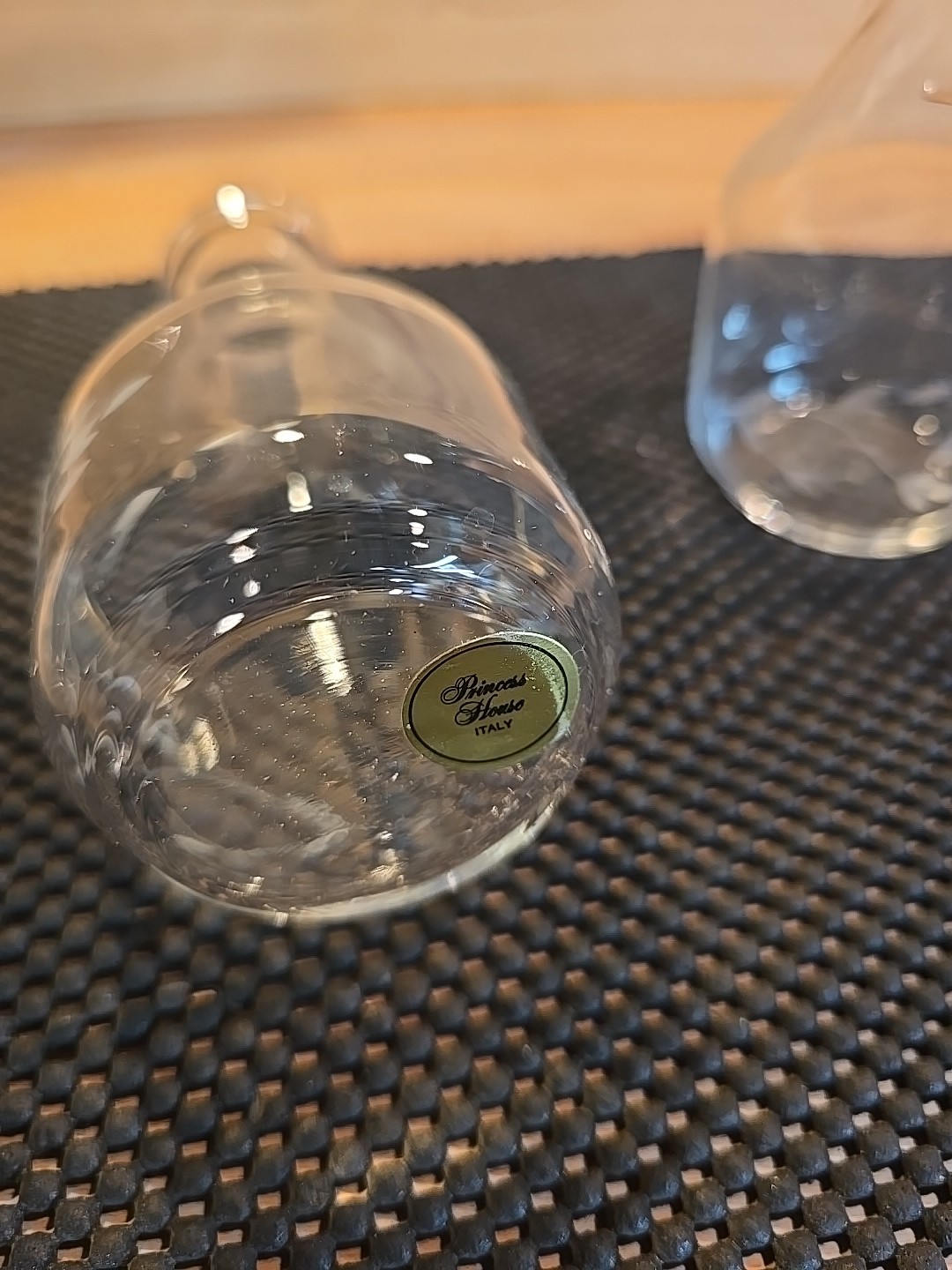 Princess House Crystal Cruet Set of 2 Heritag Etched Patterns Round Glossy Italy