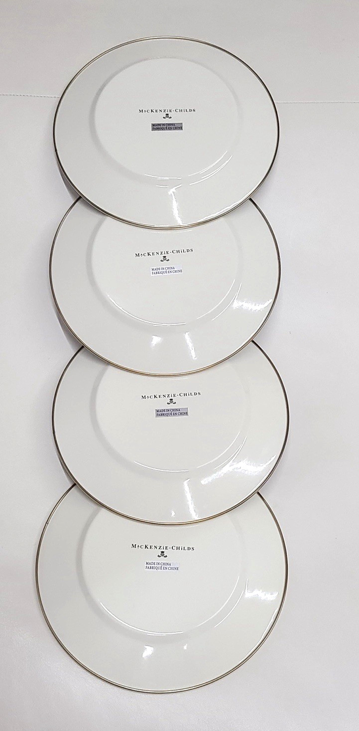 Mackenzie Childs Royal Check Dinner Plate Set Of 4