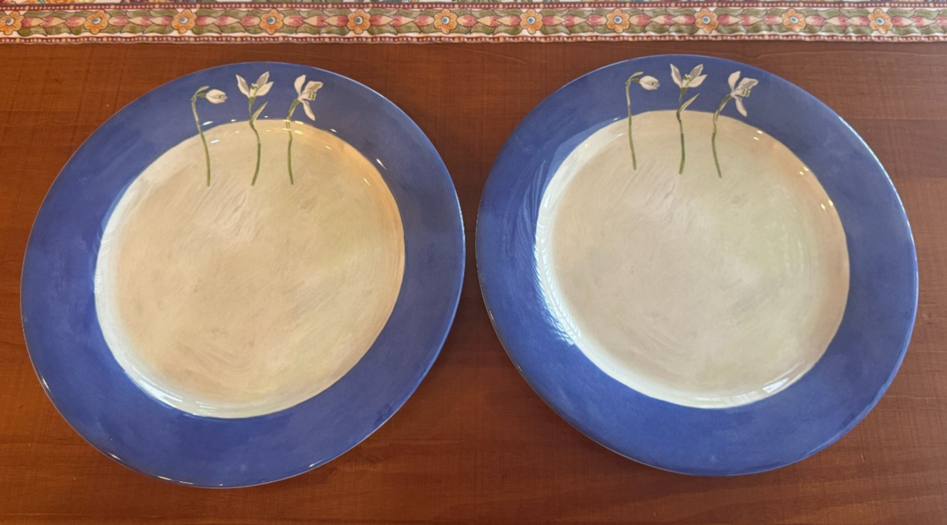 Faiencerie De Gien ALICE — Set of 2 Dinner Plates 10 3/4″