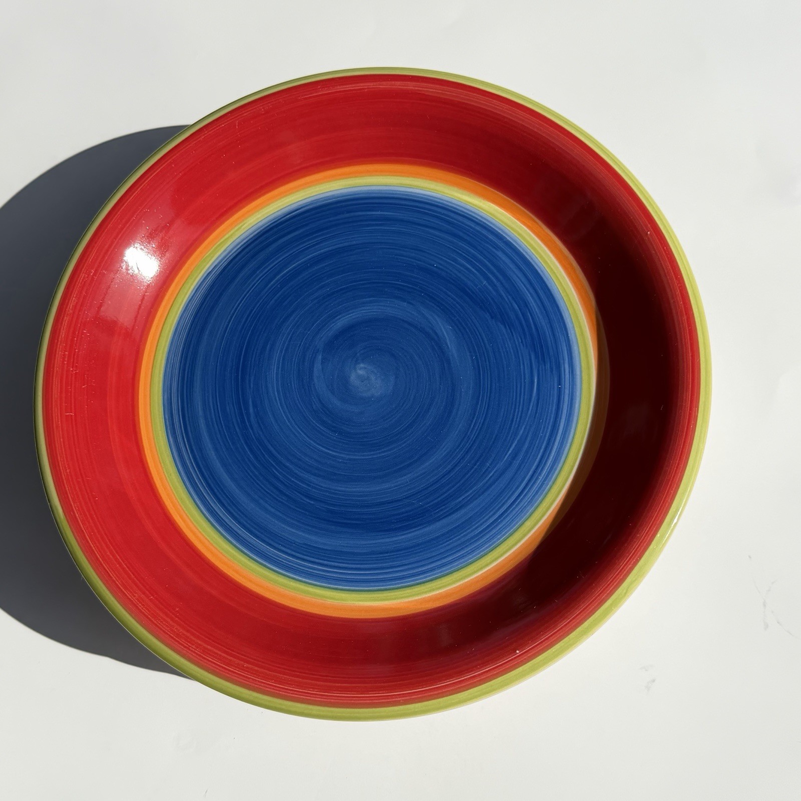 Royal Norfolk Mambo Swirl Ceramic Blue Center Dinner Plate 10 1/2” Set of 6