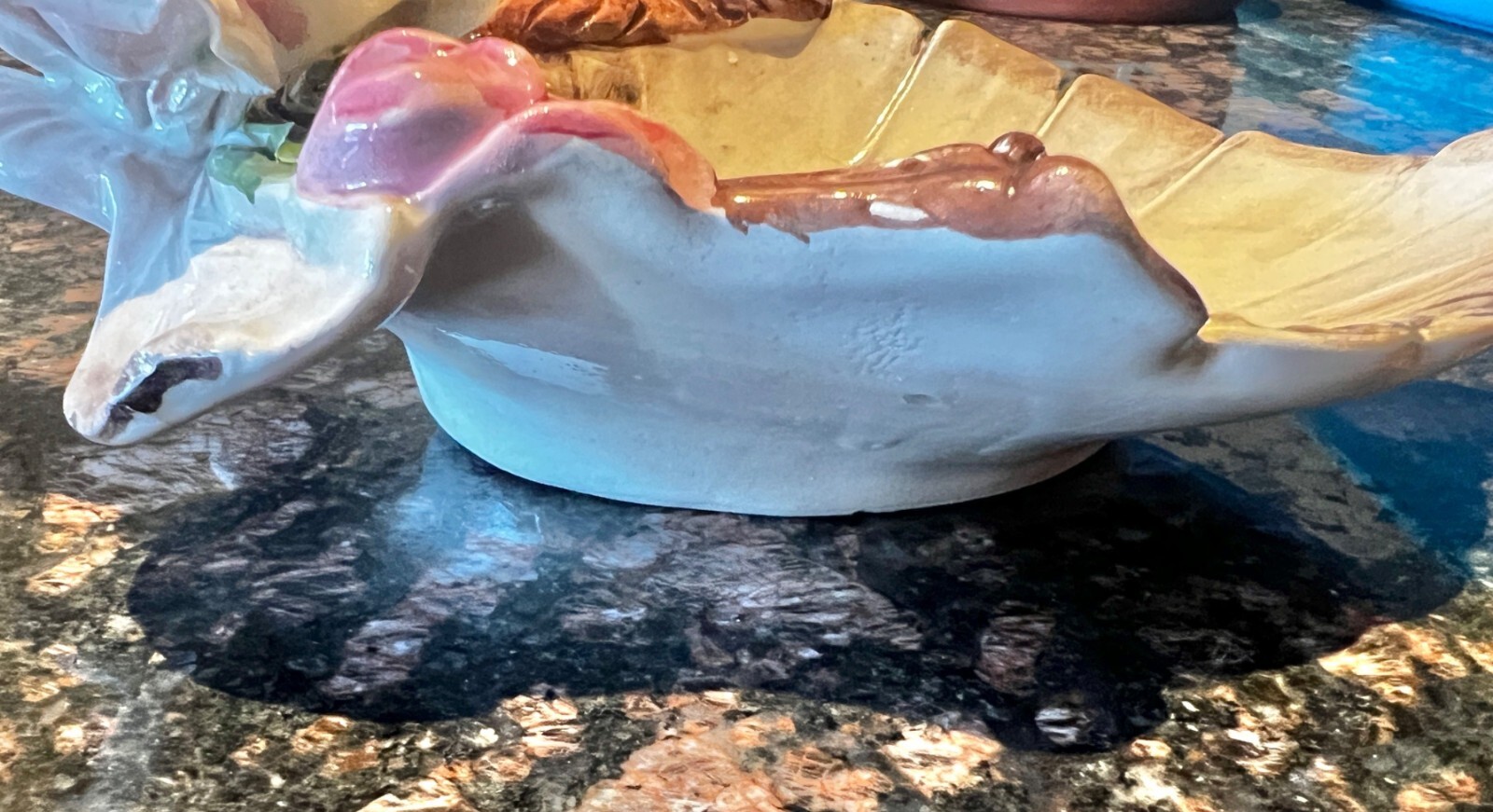 Capodimonte Floral & Leaf Porcelain Dish 10.75″ X 9″ X 3″ Hand Made Italy