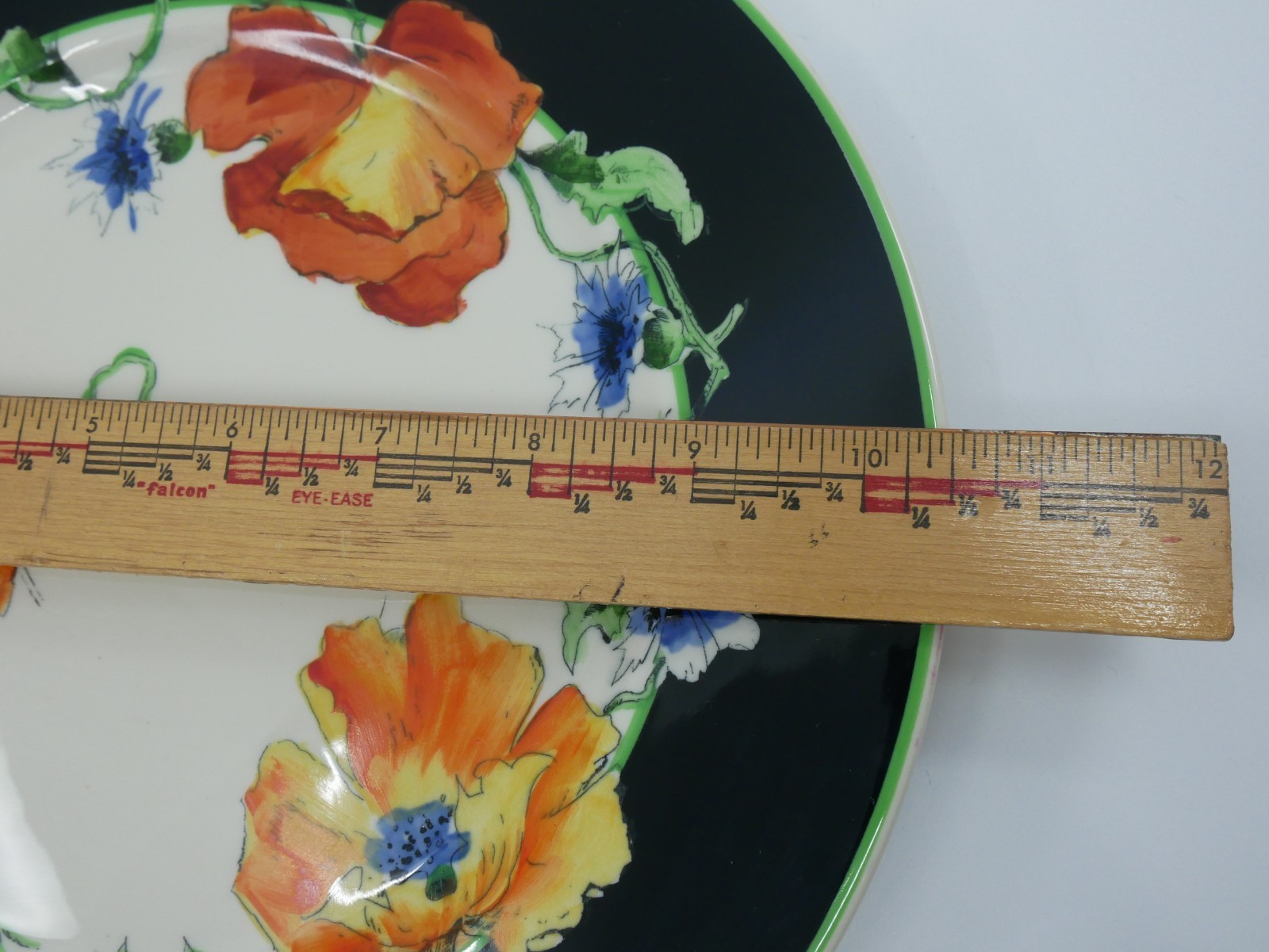Vintage Syracuse Old Ivory Nature Study Poppies Dinner Plate #3 Black & White