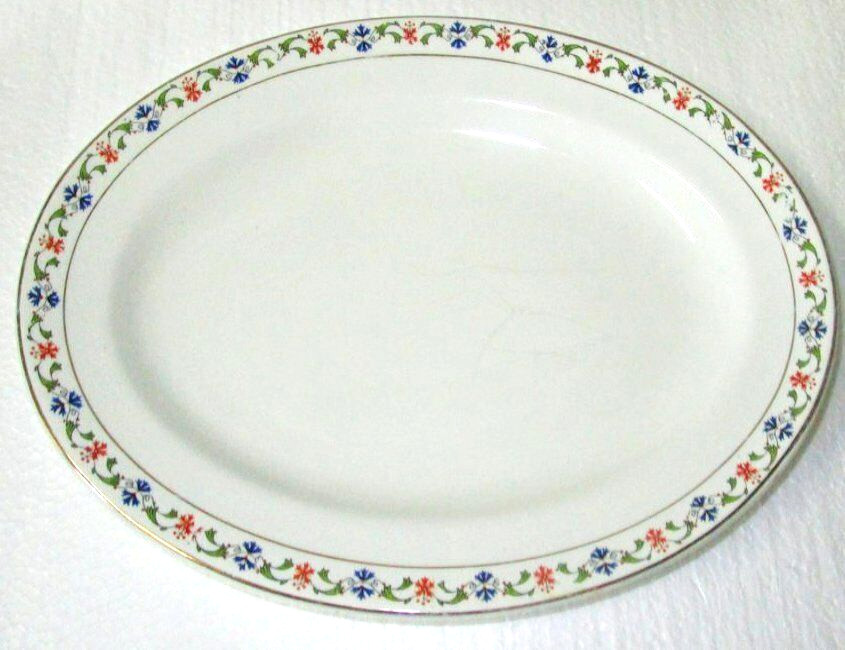 4 Johnson Brothers England Oval Platters Porcelain Decorative Border 11″ 1920s