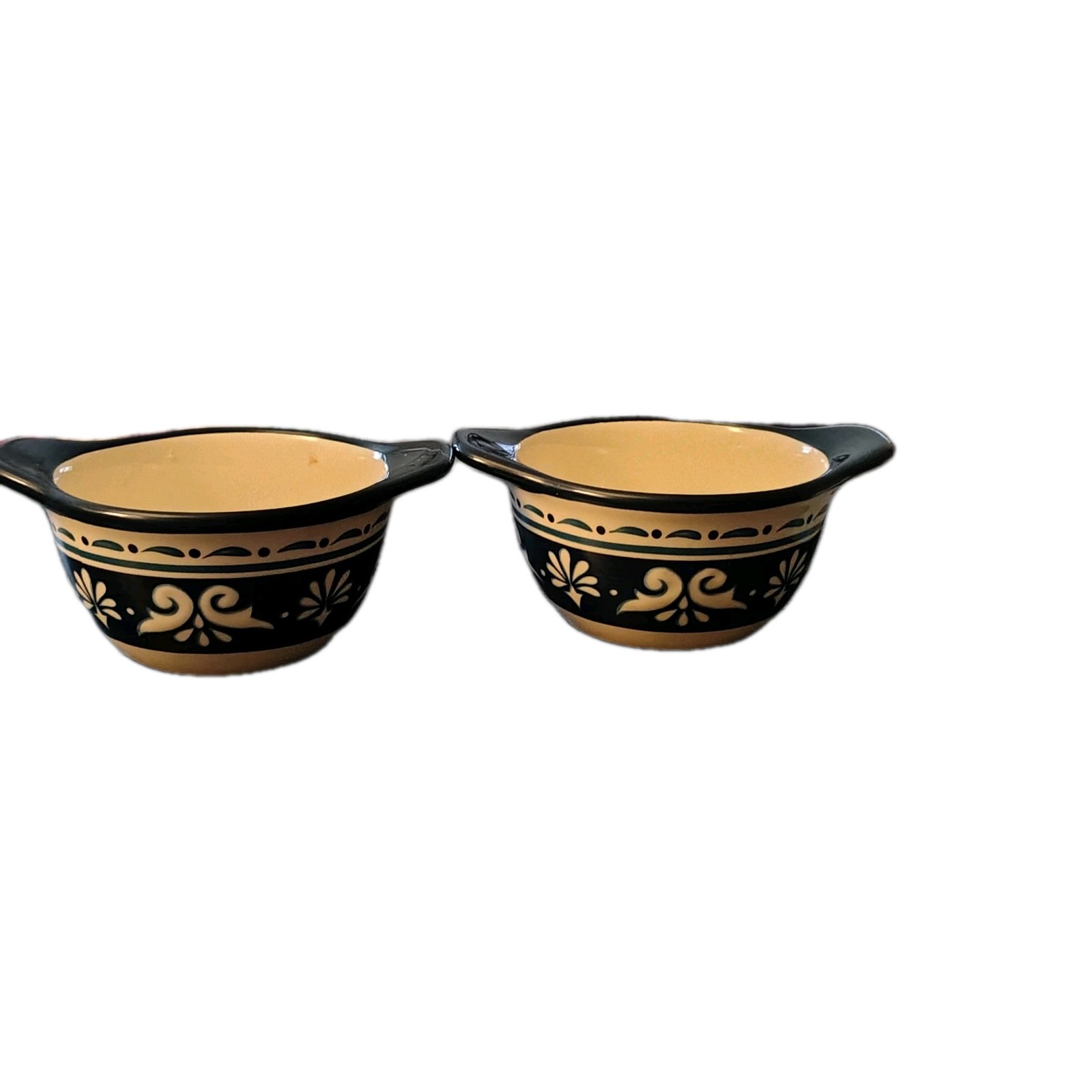 2 Small Bobby Flay Bowls Cream And Blue